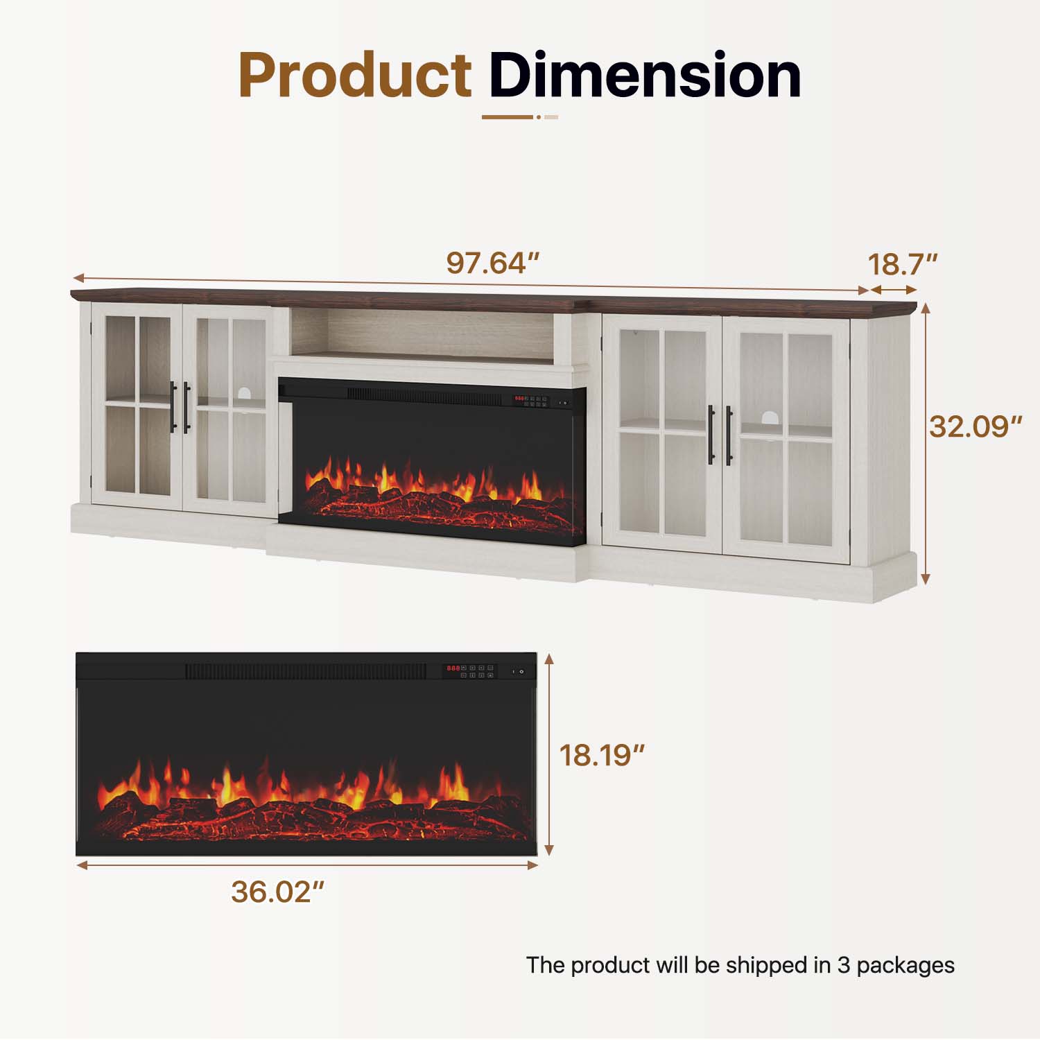 AOXUN H21033WH+H20023 Electric-Fireplaces - View #5