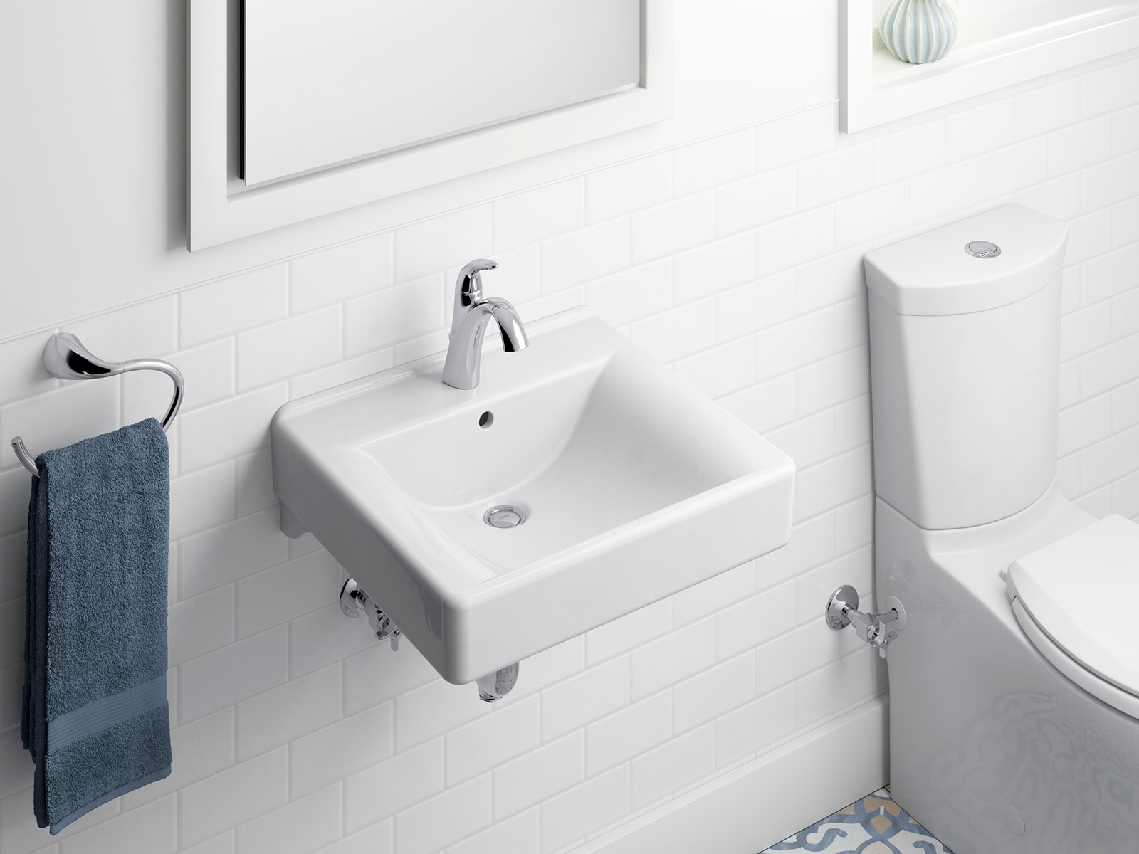 Soho 20" White Ceramic Wall-Mount Bathroom Sink
