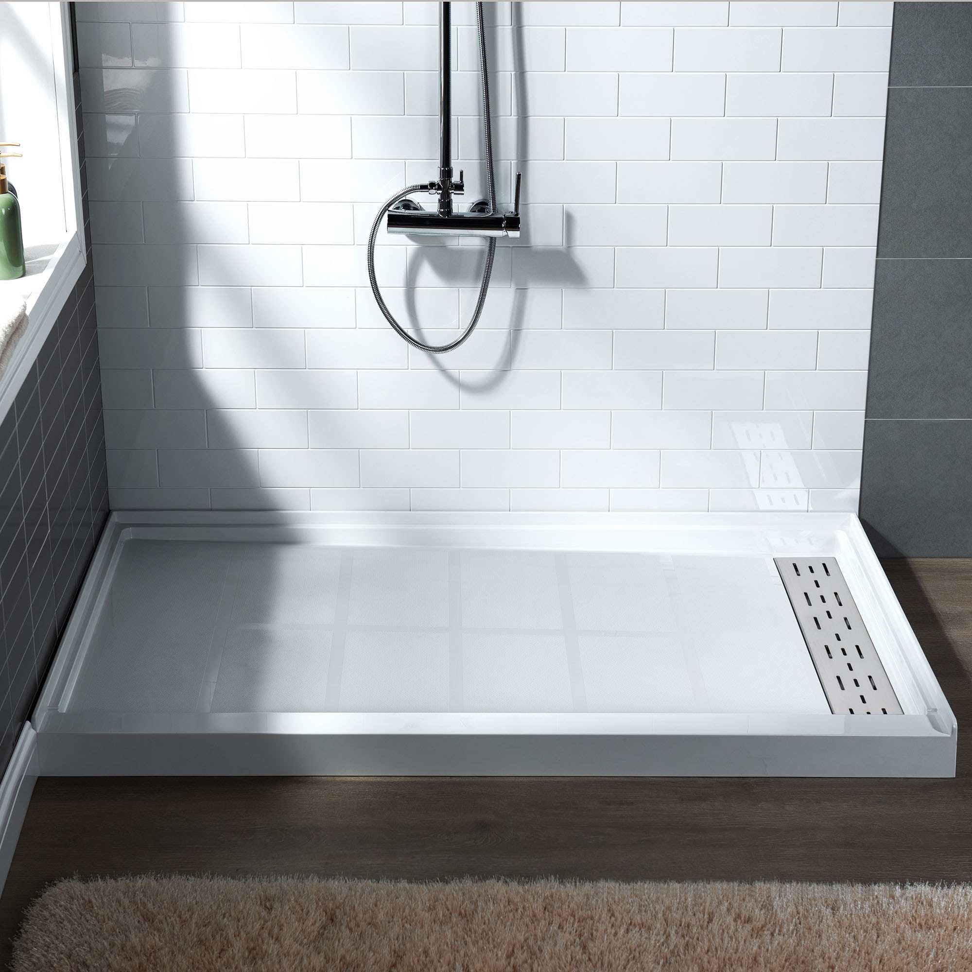 Shower Pans  Low threshold, solid surface shower pans, and shower trays