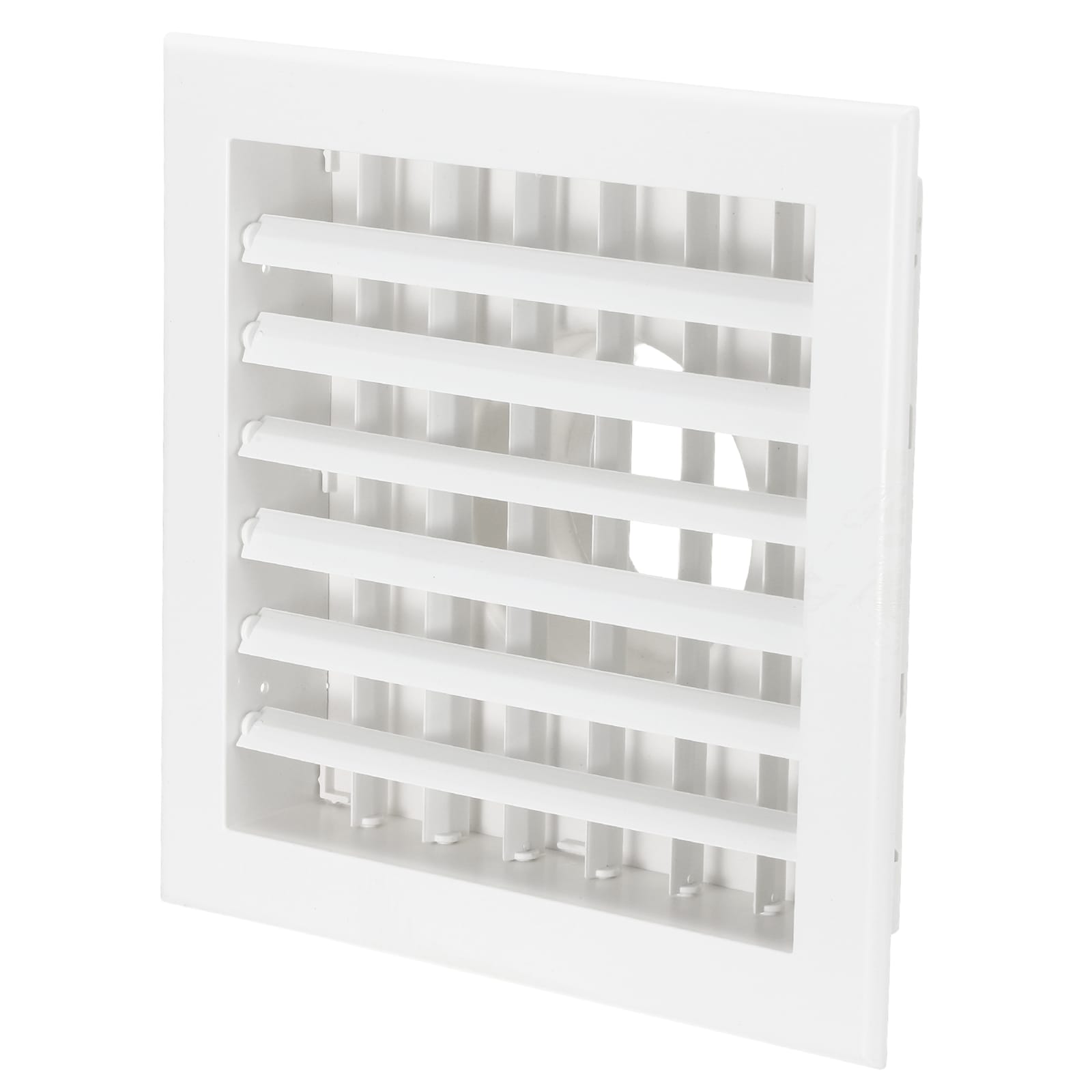 PATIKIL 8 x 8inch Square Vent Cover 4inch Dia. Air Supply Louver Grille Ceiling Adjustable Air Diffuser with Square-to-Round Adapter for Home Office Bathroom Vent Duct White #S26042200UX5770