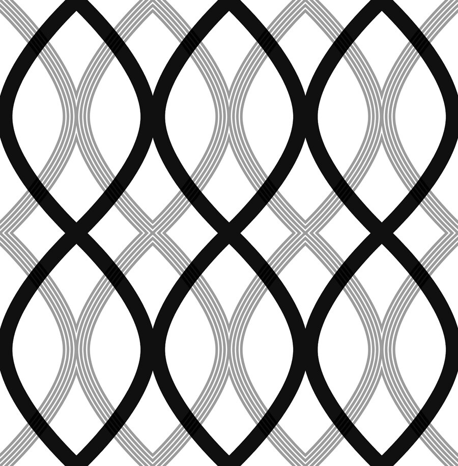 Beacon House 493-5861 33-sq ft Black Non-Woven Geometric Unpasted Wallpaper