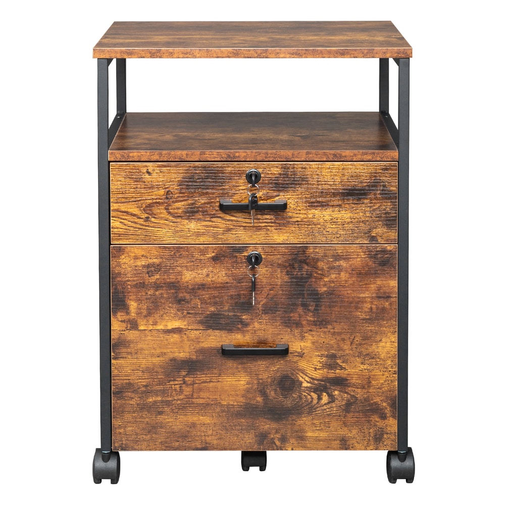Winado LO1G52003372 Washed Grey 2 -Drawer 18.89-in File Cabinet