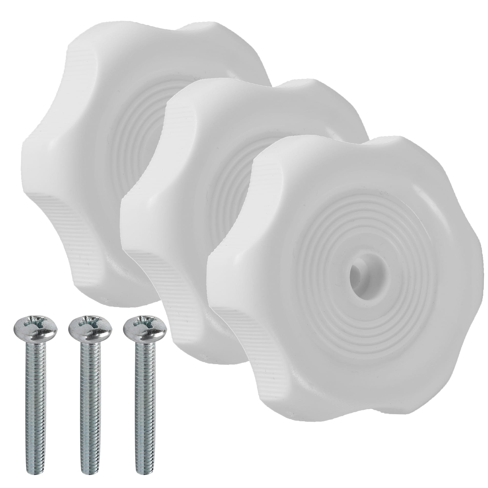 Etokfoks - 3 Pack White RV Window and Vent Knob 1 in Shaft Universal Interior Replacement Plasti...