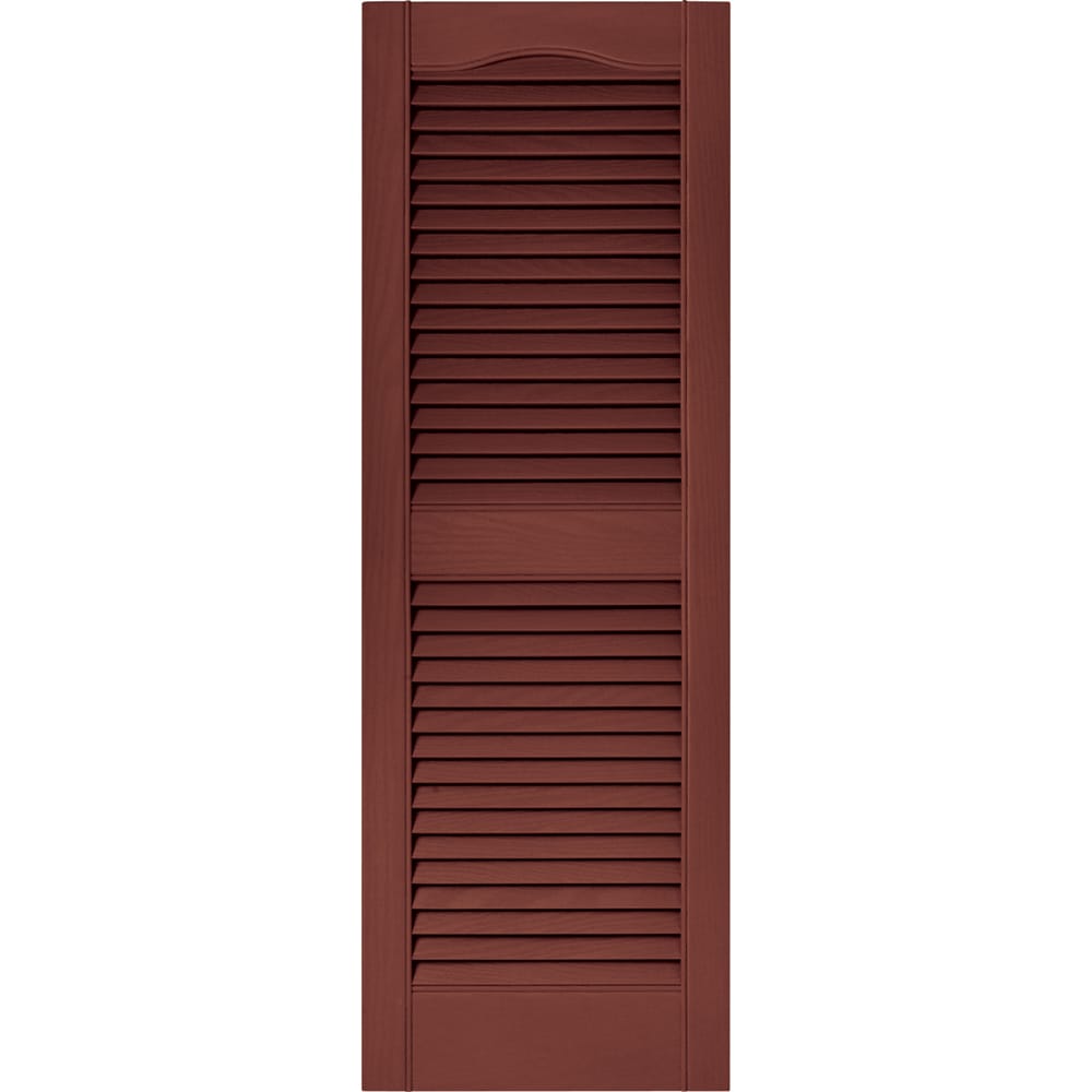 Vantage 14.563-in W x 42.75-in H Cambridge Red Louvered Exterior ...