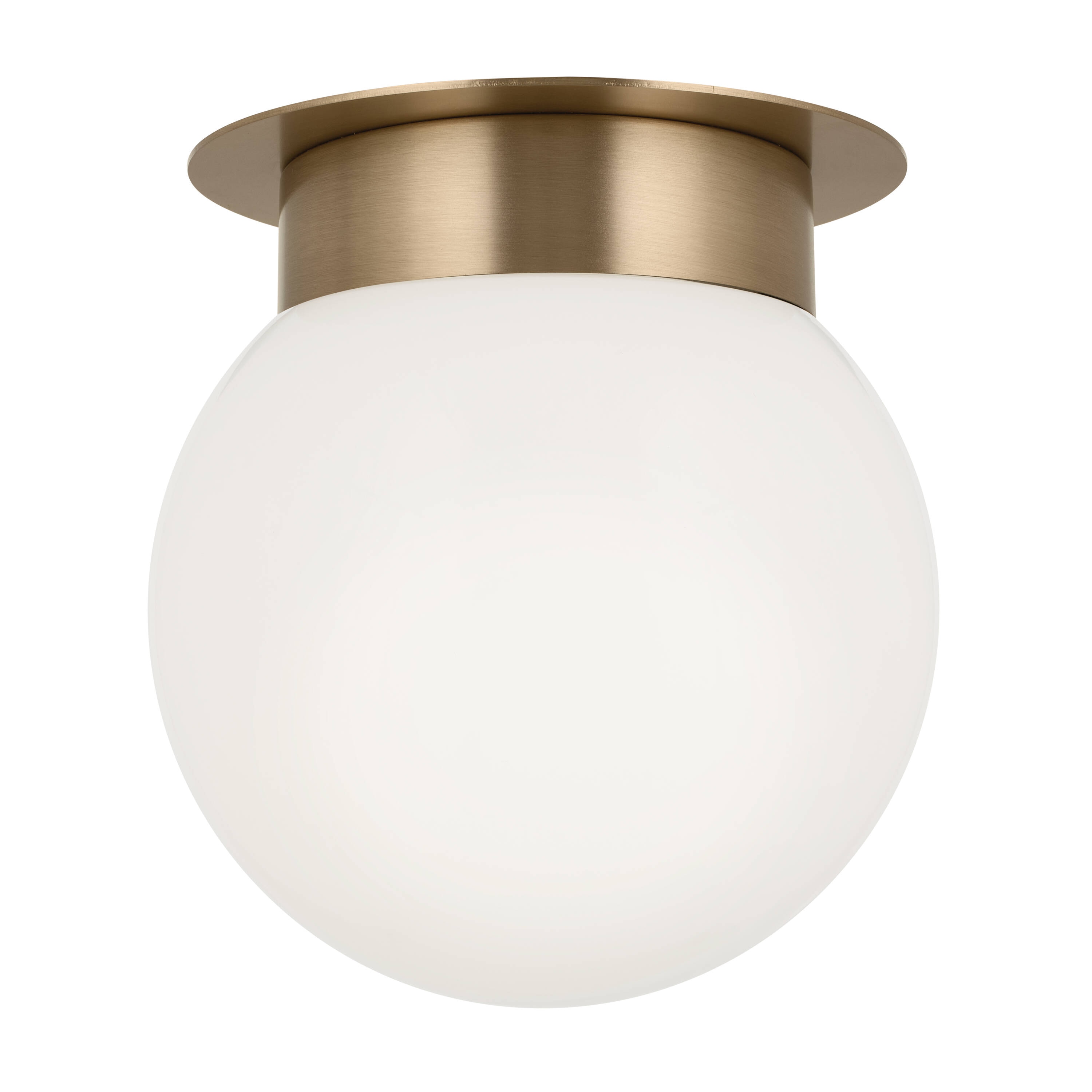 Champagne Bronze Globe LED Flush Mount with Opal Glass