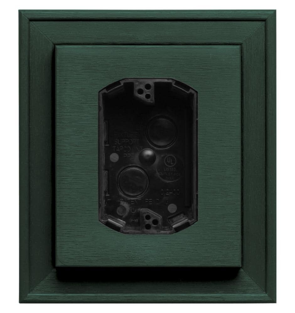 Builders Edge 130110010028 7-Inches x 8-Inches Forest Green Vinyl Electrical Mounting Block