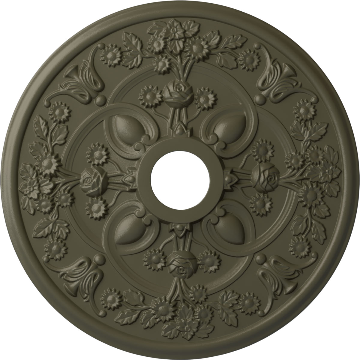 Ekena Millwork CM30ROWHF Rose 30.875-in W x 30.875-in L Painted Witch Hazel Polyurethane Whole Ceiling Medallion