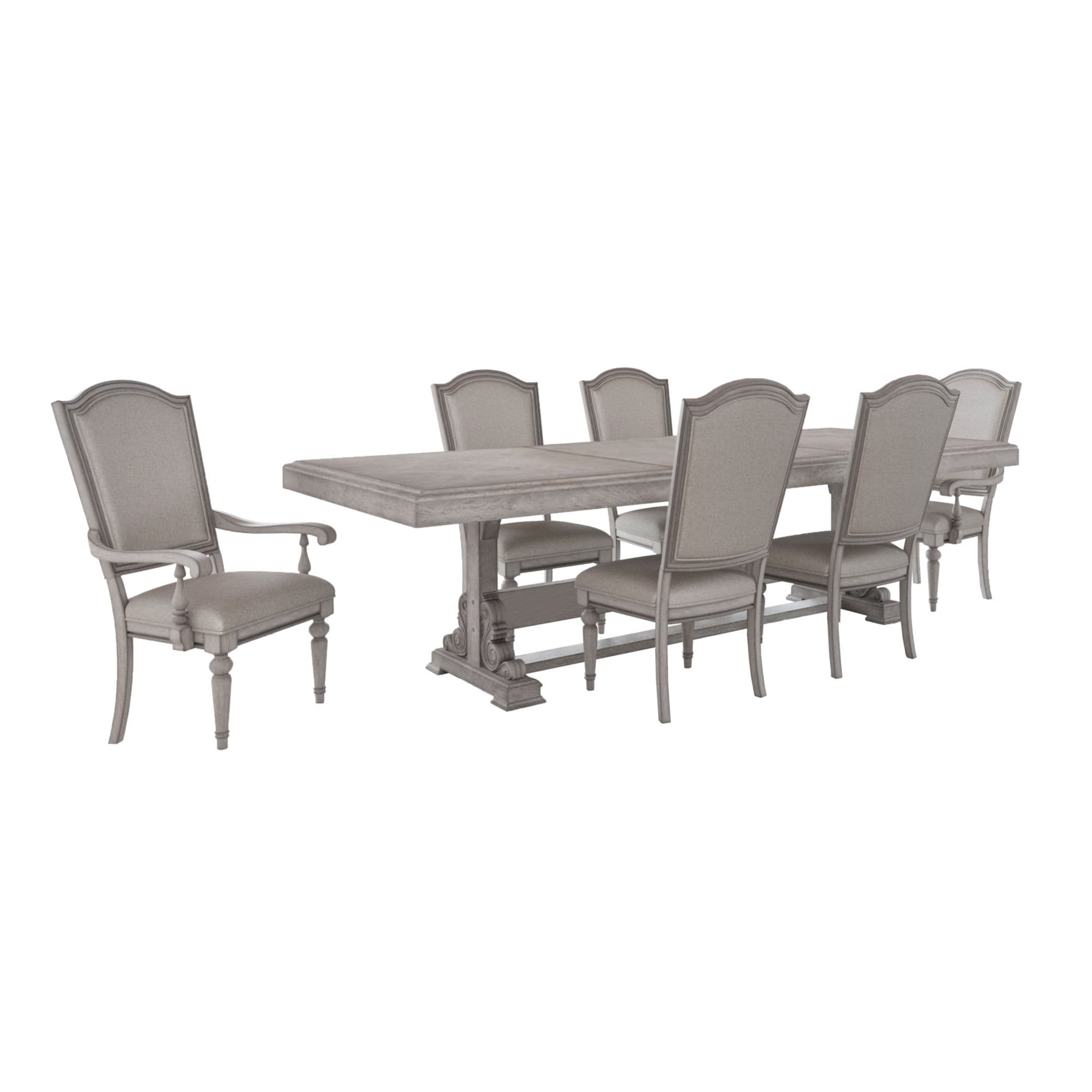 Picket House Furnishings D-14210-3-DTAC-7PC Brookstone Aged Grey Traditional Dining Room Set with Rectangular Table ( Seats 6 )
