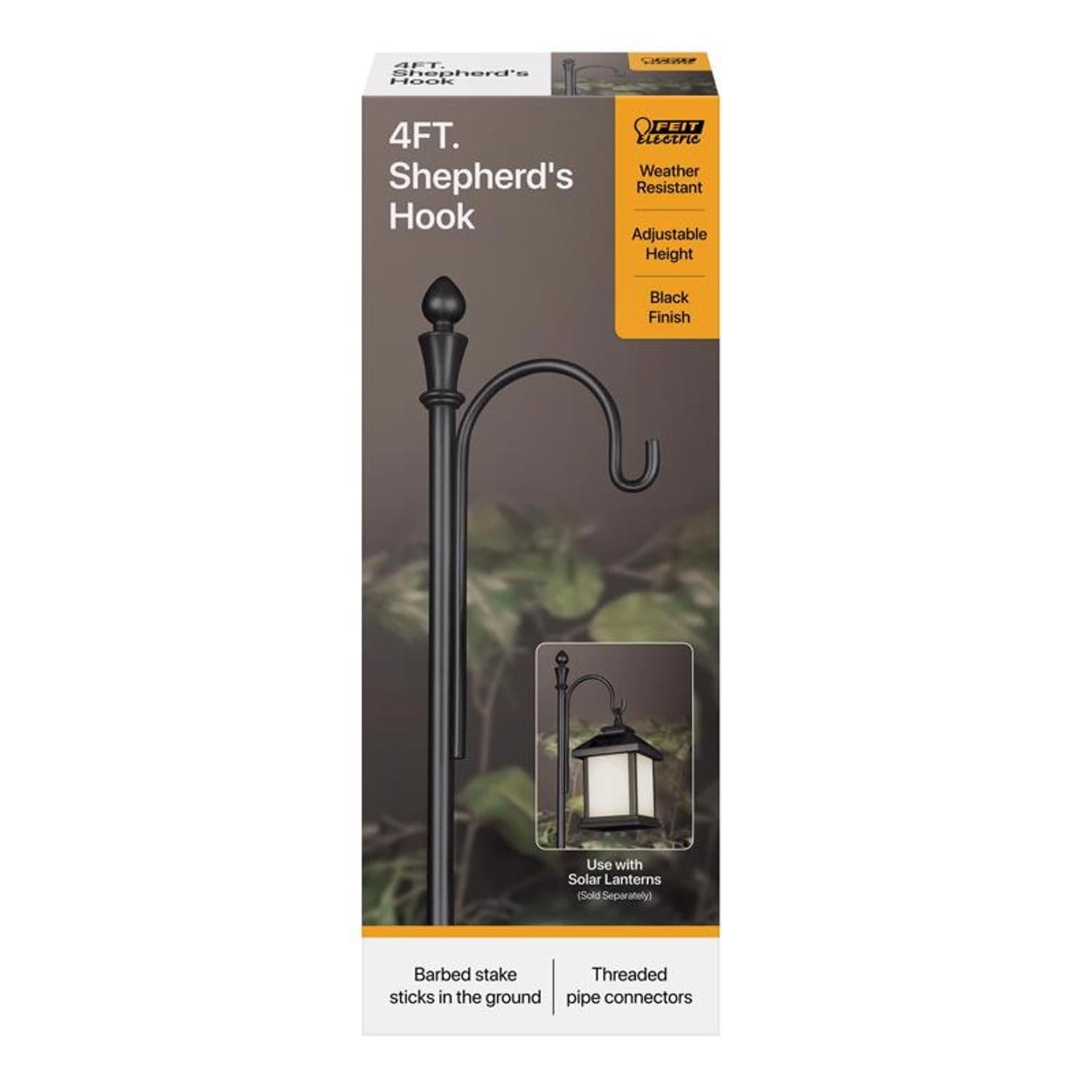 Feit Electric - Feit Black Metal Shepherds Hook Outdoor Ground Mount 48 in Pack of 1