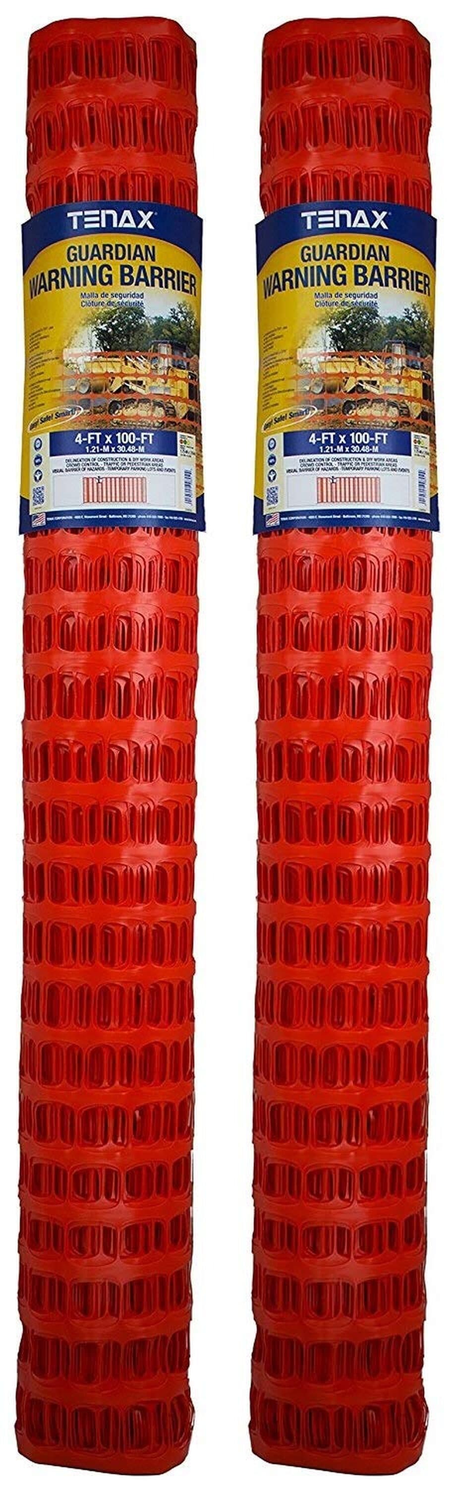 Tenax  Guardian Economy Safety Fence Orange 4 ft x 100 ft (Pack of 2)