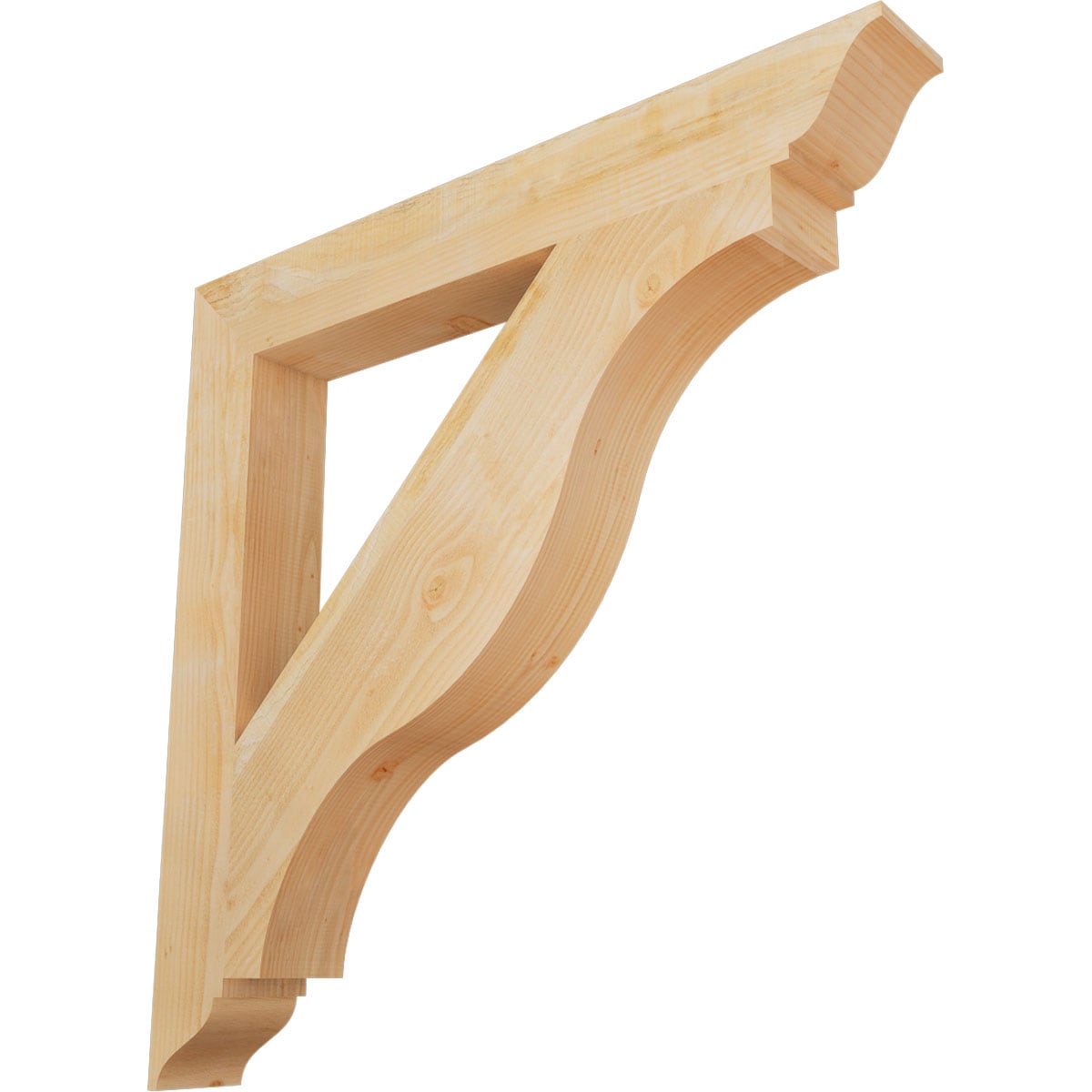 Ekena Millwork BKT06X48X48FST01RDF Funston traditional rough sawn 6-in x 48-in x 48-in Douglas fir Brown Wood Standard bracket
