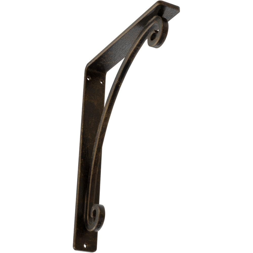 Ekena Millwork BKTM01X07X10SLEABS Legacy 7.5-in x 1.5-in x 10-in Antique brass Wrought iron Mounting bracket