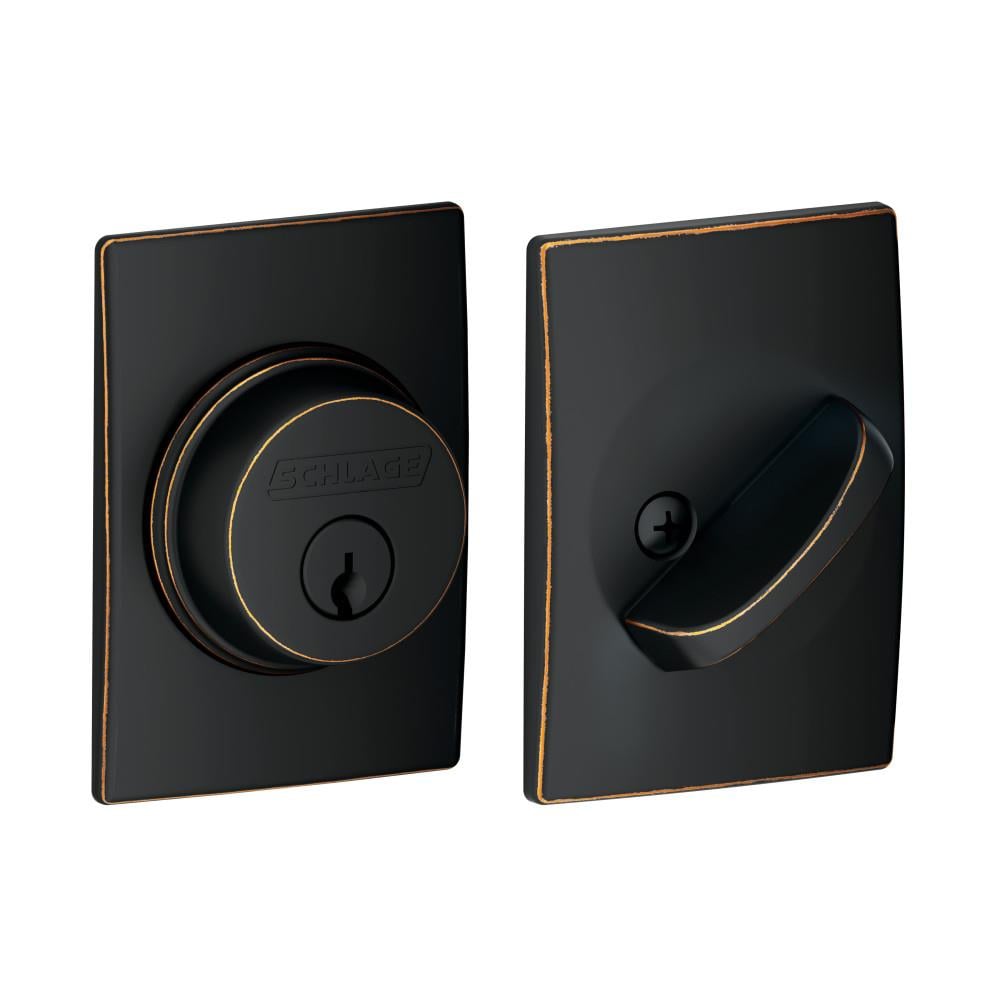 Schlage B60 Century Aged Bronze Single Cylinder Deadbolt In The ...