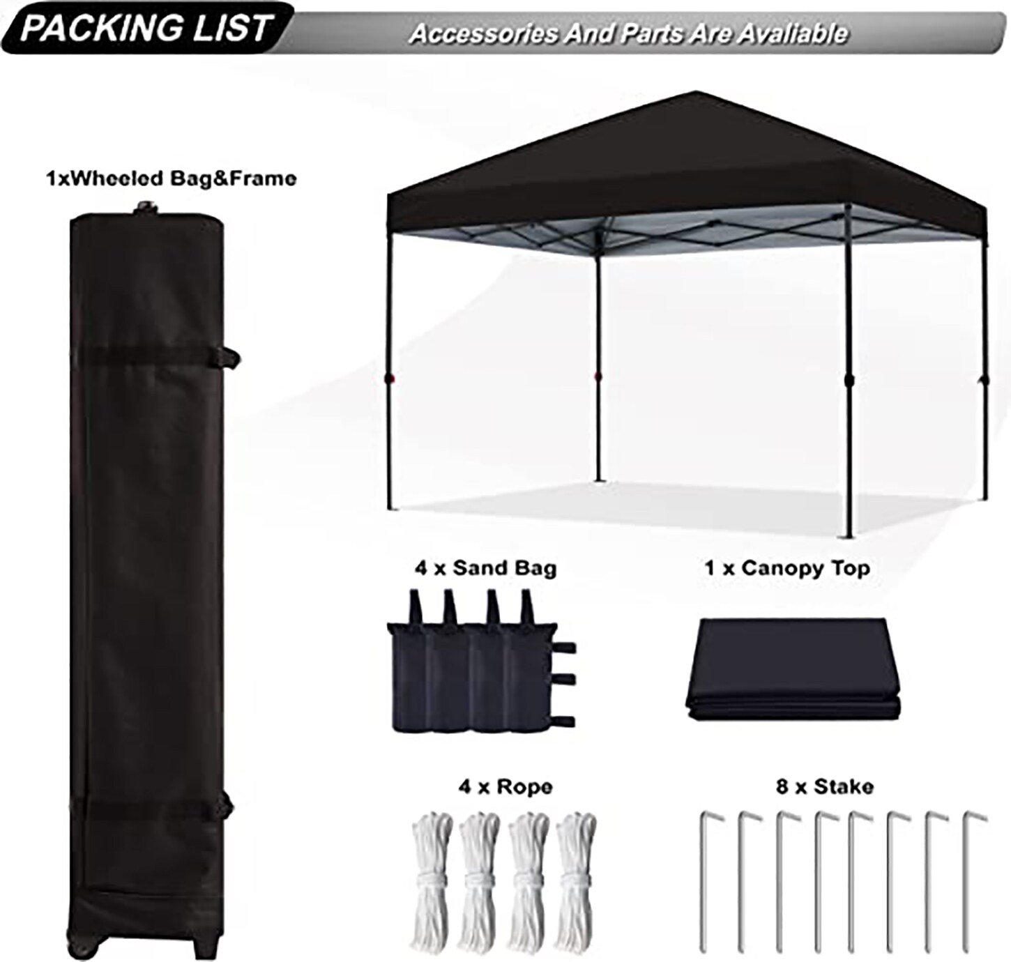 ABCCANOPY 8X8ZXS-BLACK Canopies-Sl - View #3