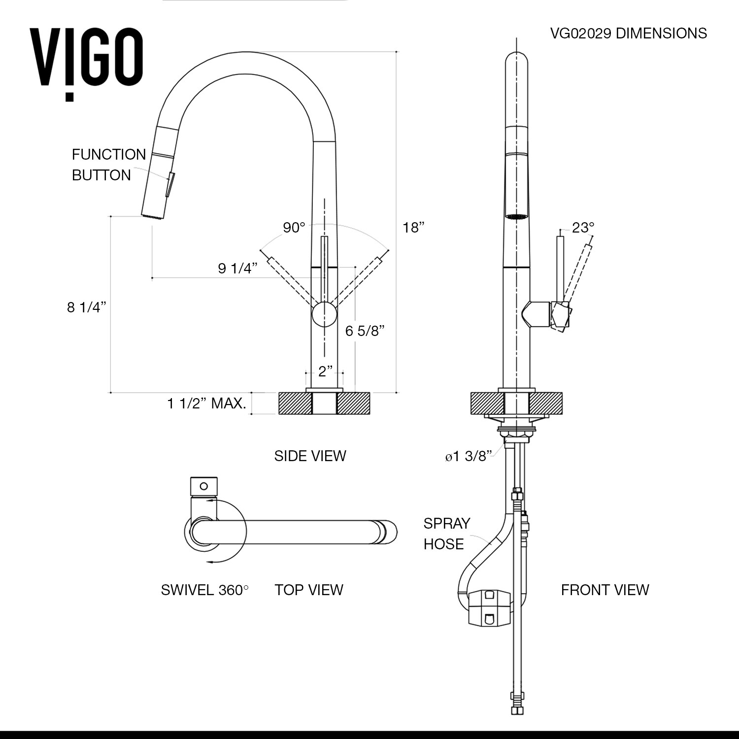 VIGO Greenwich Chrome Single Handle Pull Down Kitchen Faucet With   41373177 