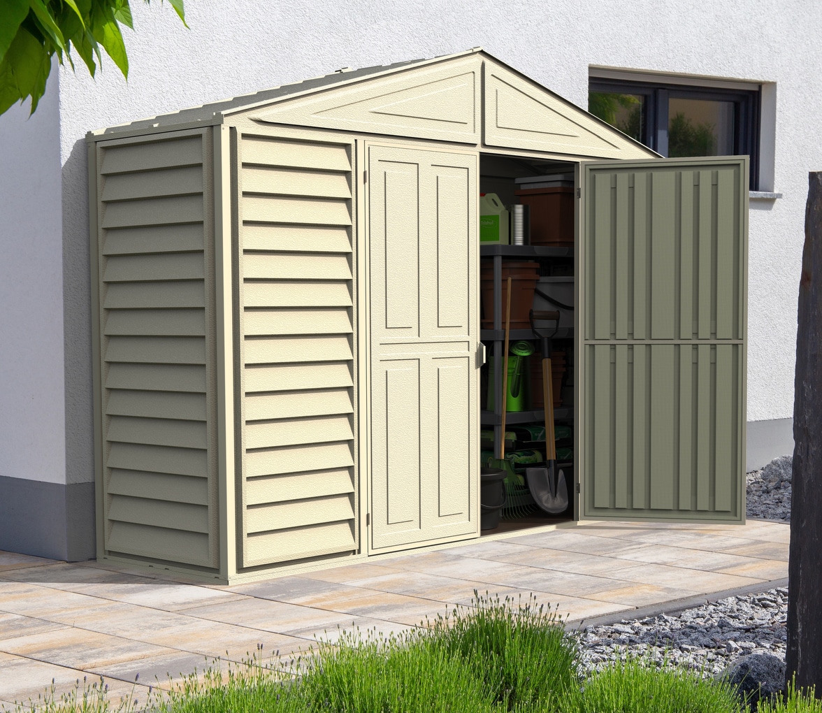 DuraMax Building Products 98001-1 10-ft x 3-ft SidePro Off-white Gable Vinyl Storage Shed