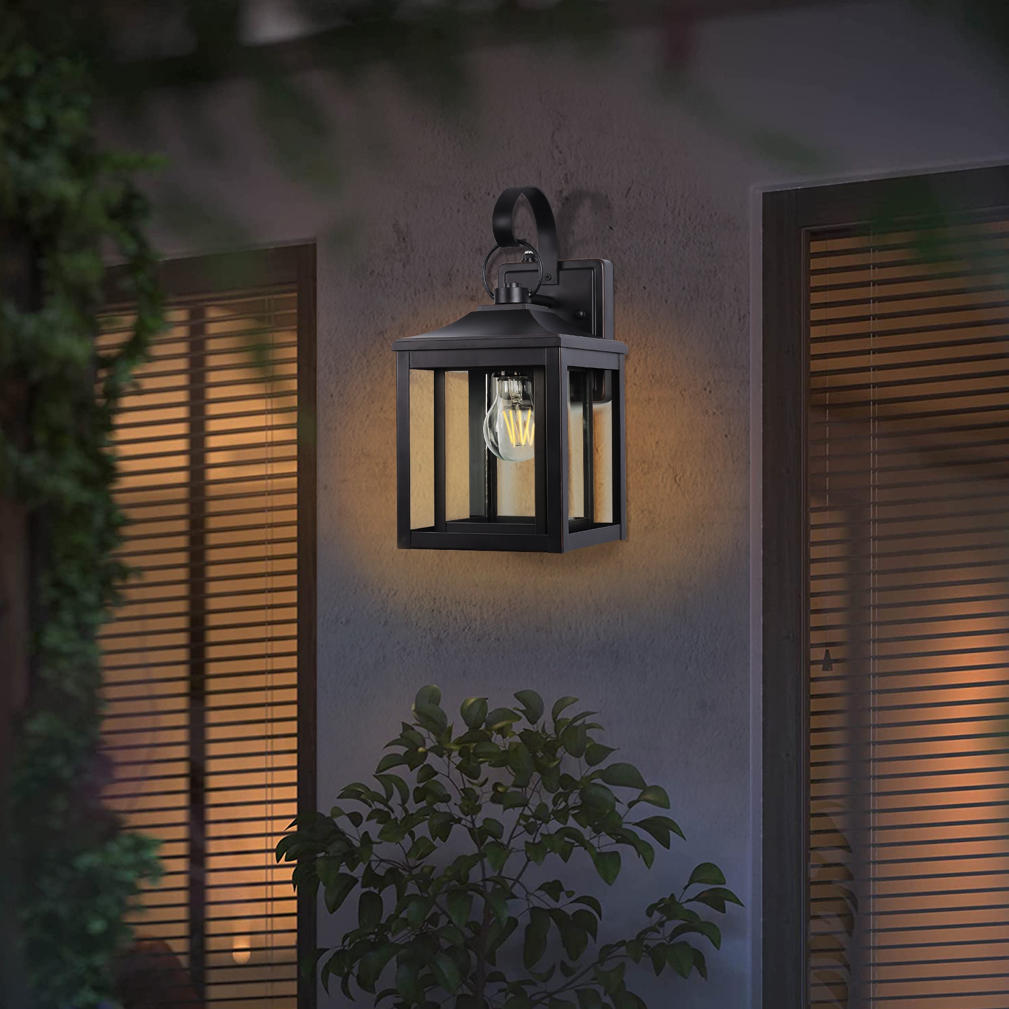 LamQee Outdoor Wall Light 1-Light 13.2-in H Matte Black LED Outdoor ...