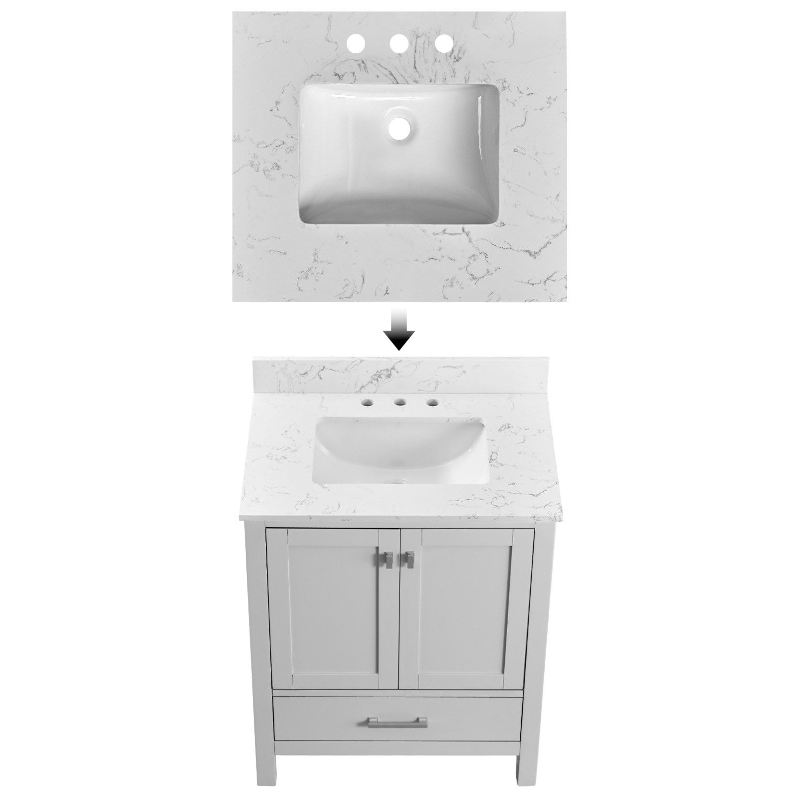 Poinic YUR-VW1A-30GY Bath-Vanity-Combo - View #4