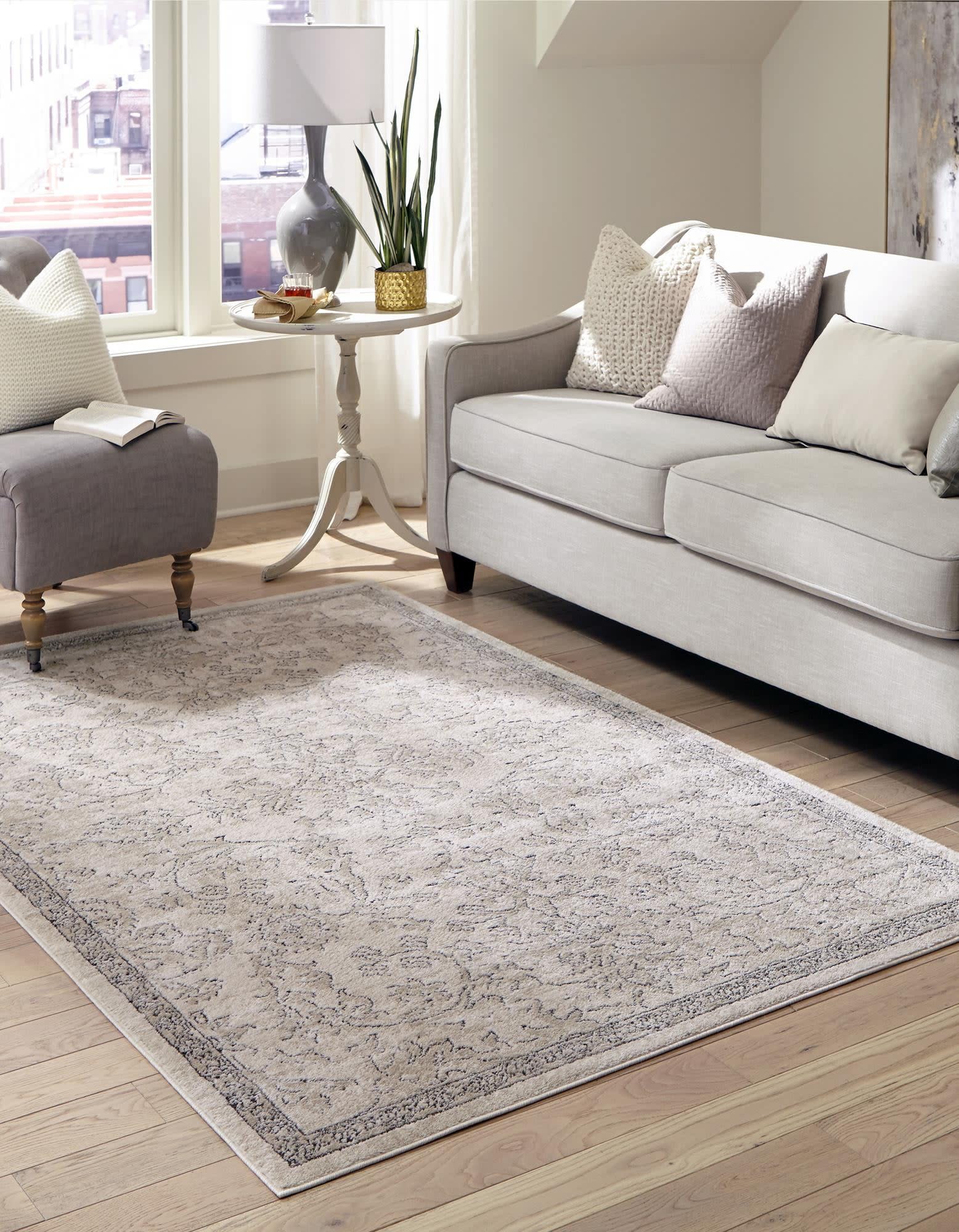 Unique Loom 3147432 Portland 10 x 14 (ft) Loomed Polypropylene Ivory Rectangular Indoor Floral/Botanical Area rug