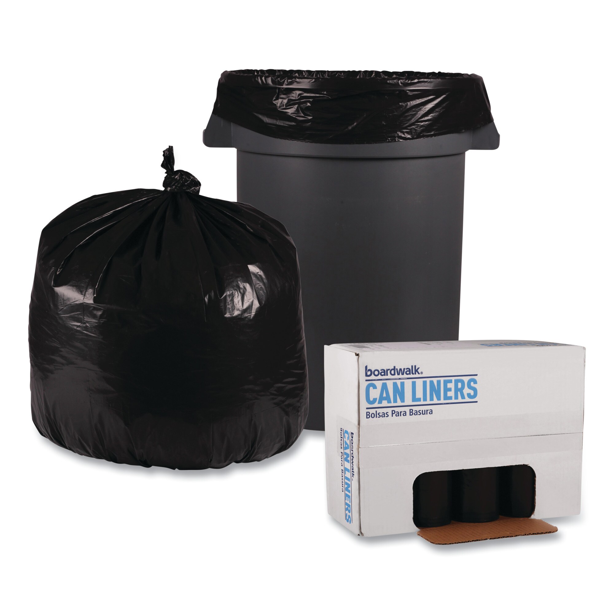 Boardwalk 33-Gallons Black Plastic Can Twist Tie Trash Bag (100-Count ...