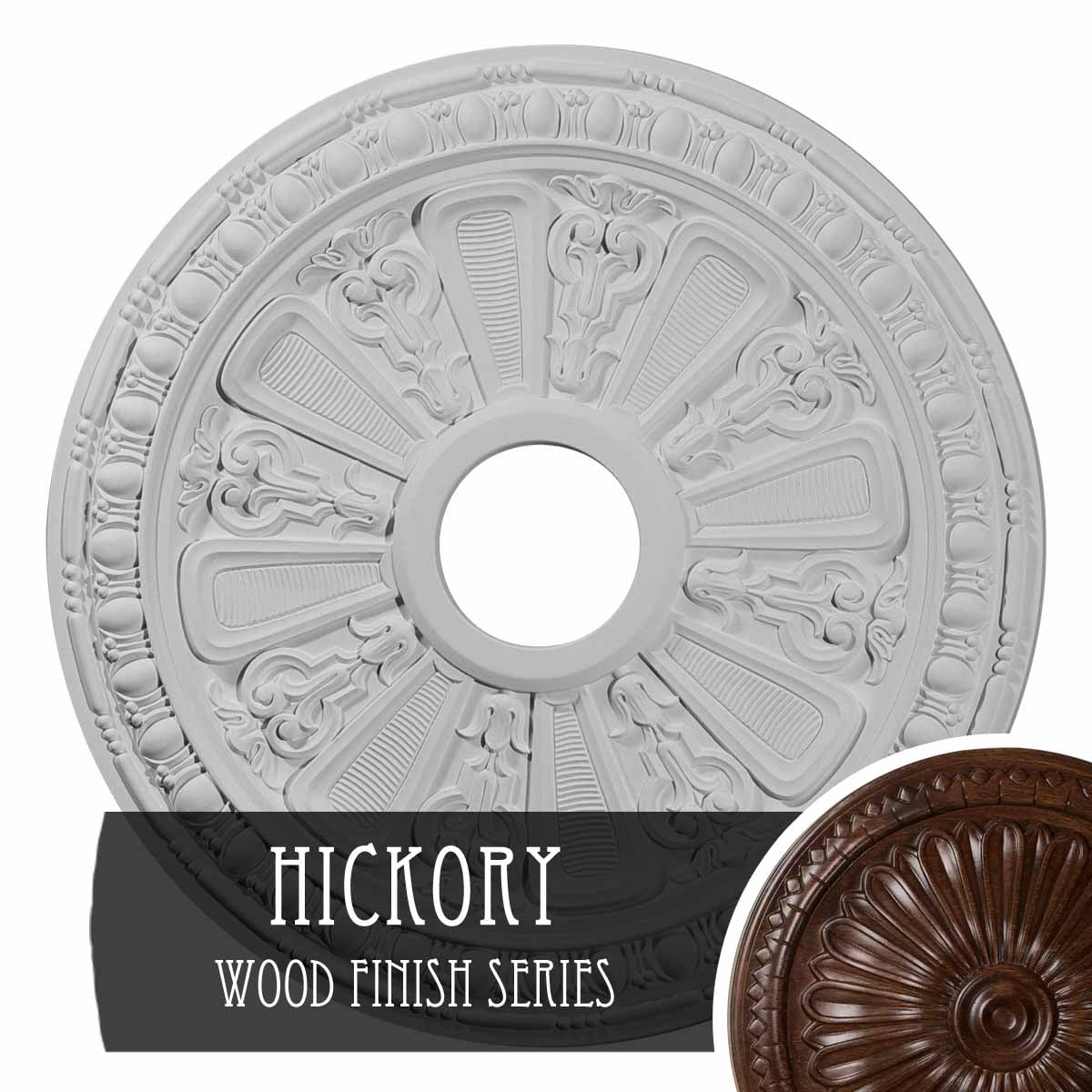 Ekena Millwork CM18RAHIS Raymond 18.125-in W x 18.125-in L Hickory Polyurethane Ceiling Medallion