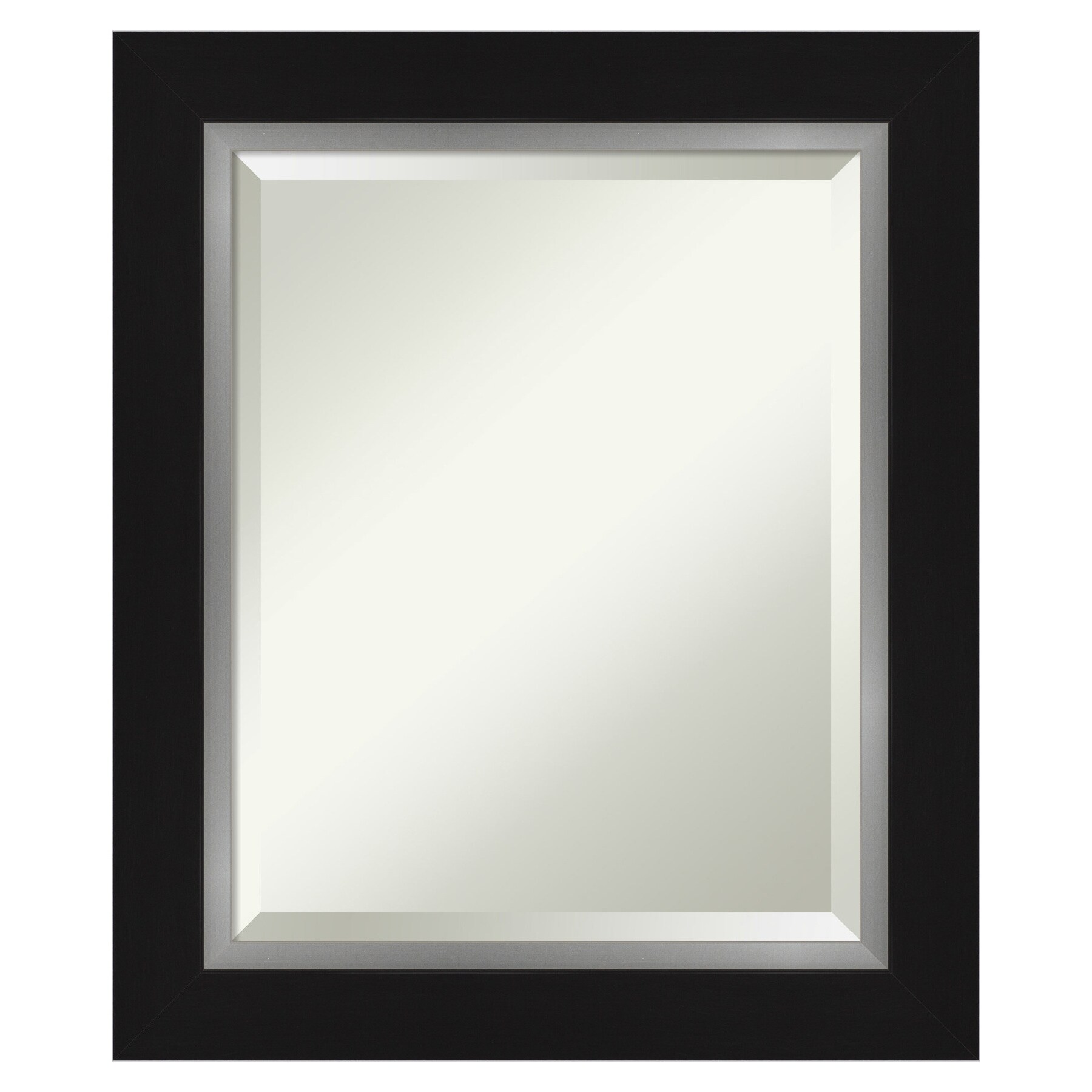 Eva Black Silver Rectangular Wall Mirror with Polystyrene Frame