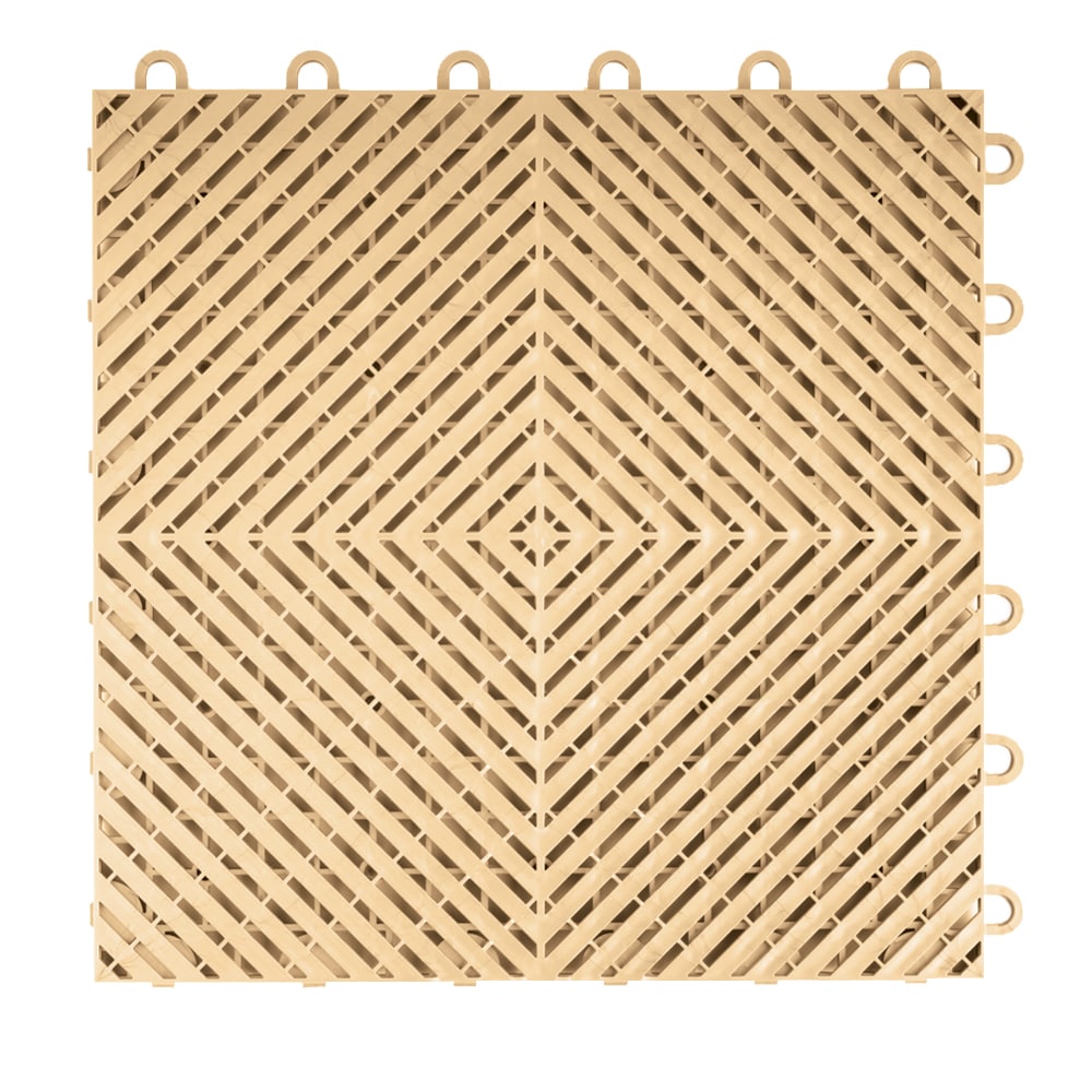Swisstrax HOME-RSH-MJ-10PK 12-in x 12-in Vented Polypropylene Interlocking Garage Floor Tile ( 10-sq ft ) 10 -Pack