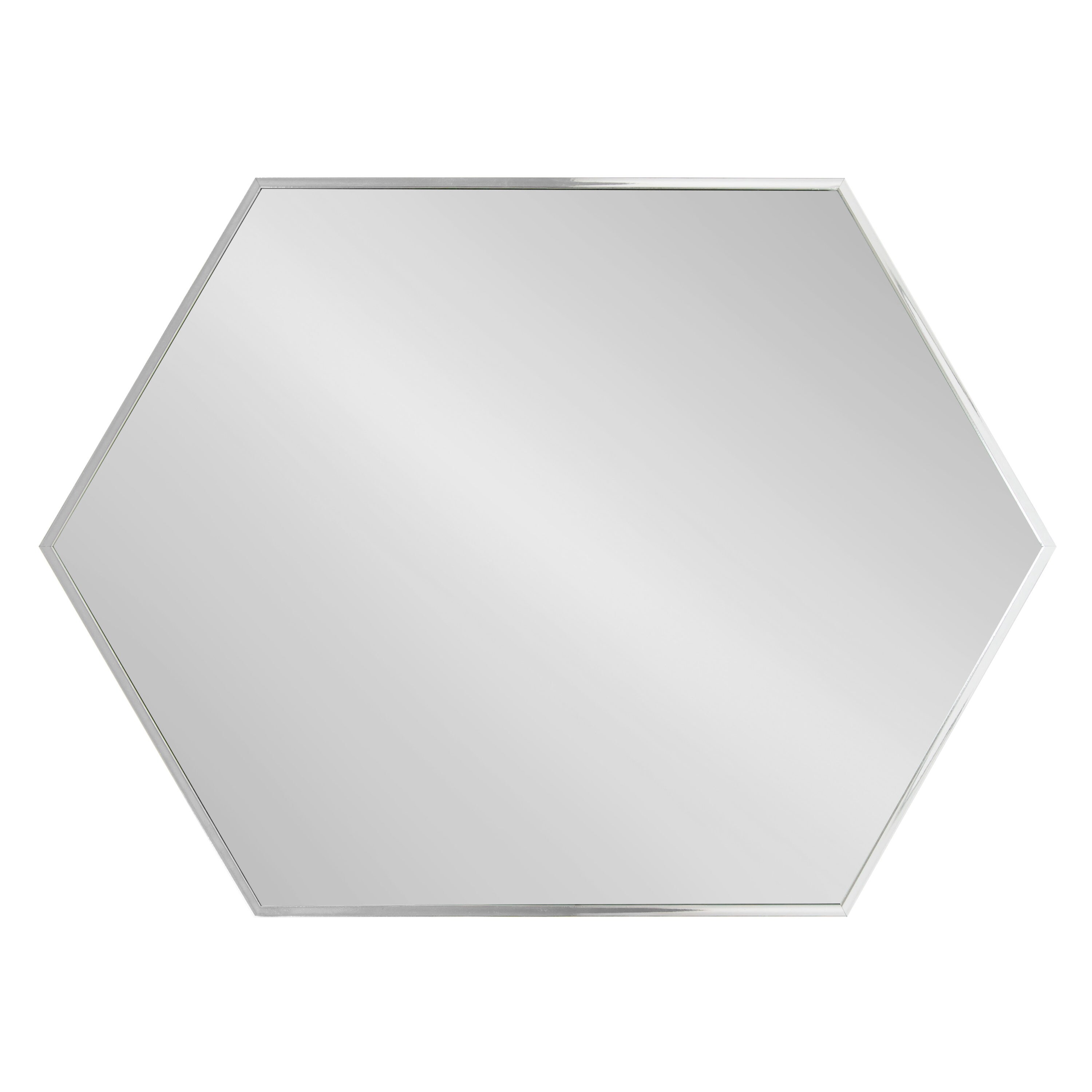 31" Sophisticated Silver Beveled Hexagon Wall Mirror