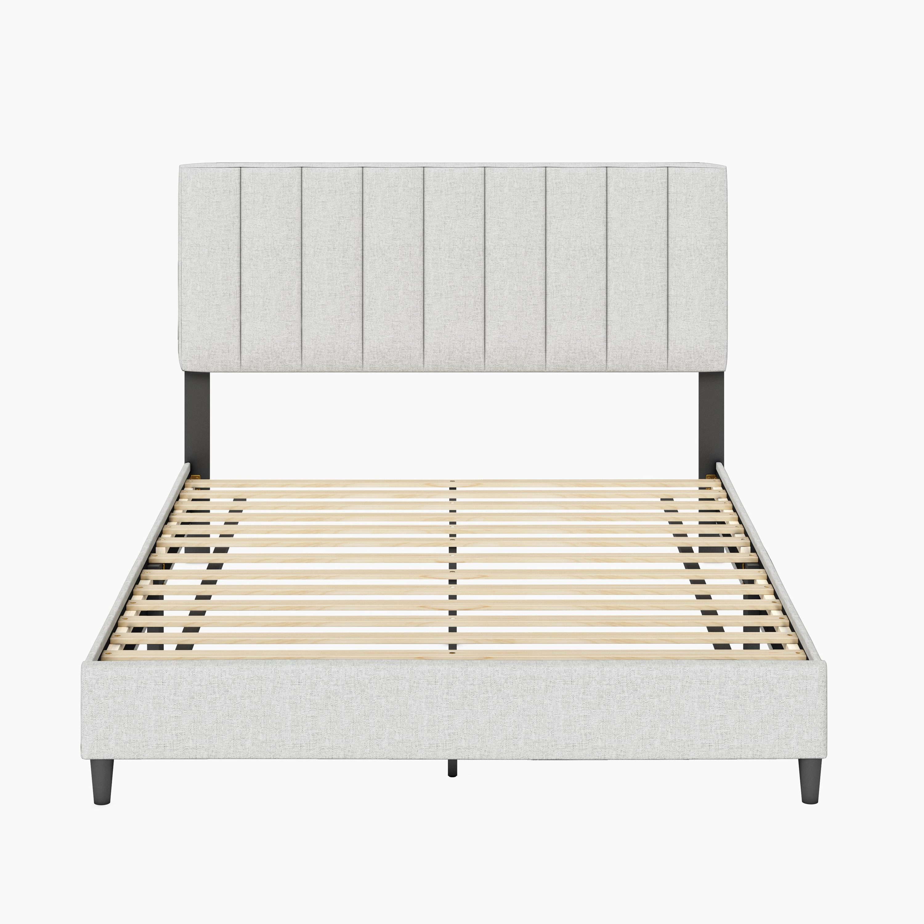 PerformaRest Leighton Egg Shell Full Upholstered Platform Bed in the ...