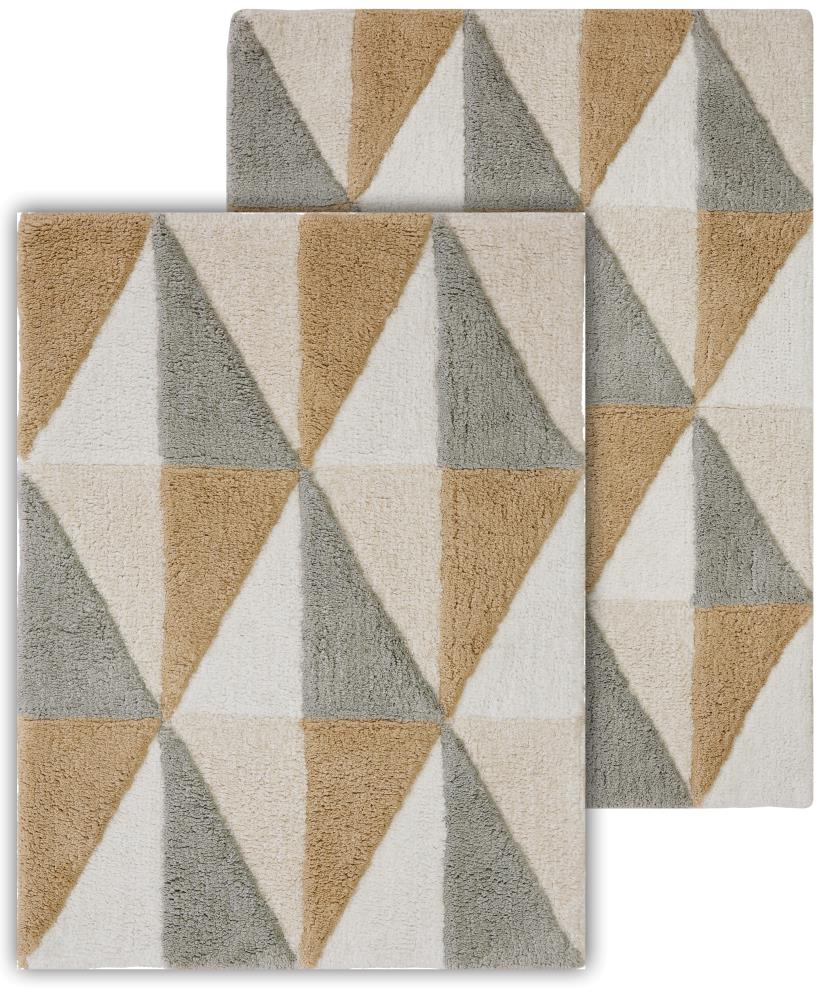 2pc Davenport Geometric Bath Rug Set Tan - Chesapeake