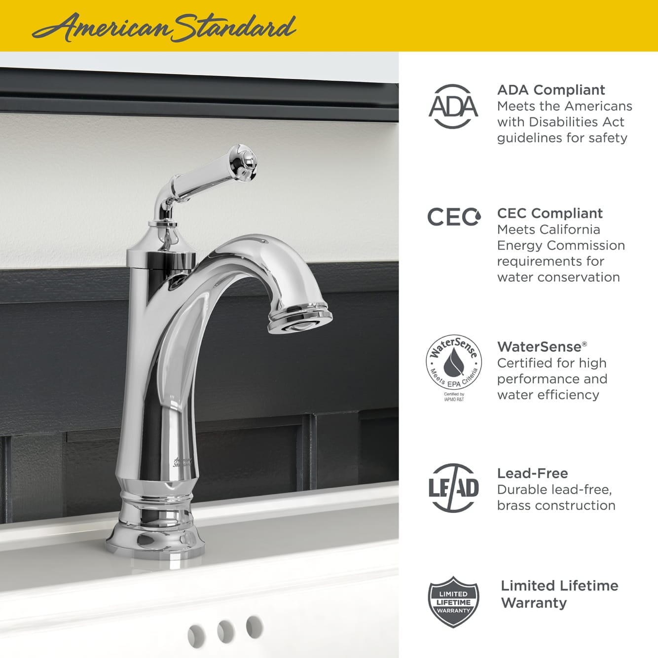 American Standard 7052107.013 Lavatory-Faucets - View #3