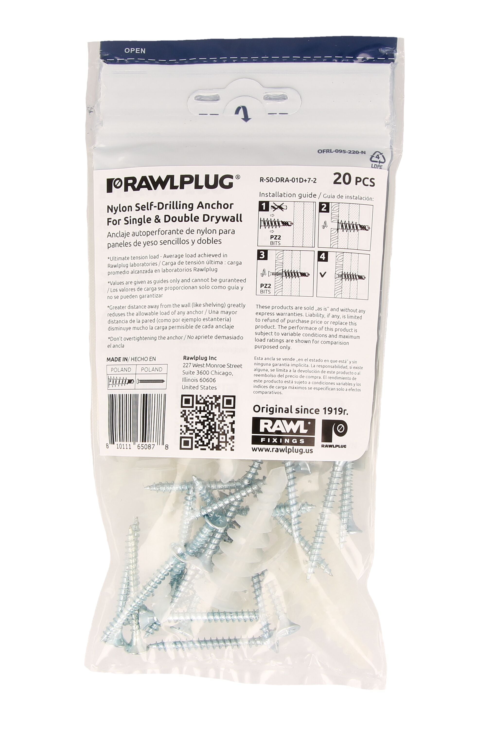 Rawlplug R-S0-DRA-02+8-1 Drywall-Anchors - View #3