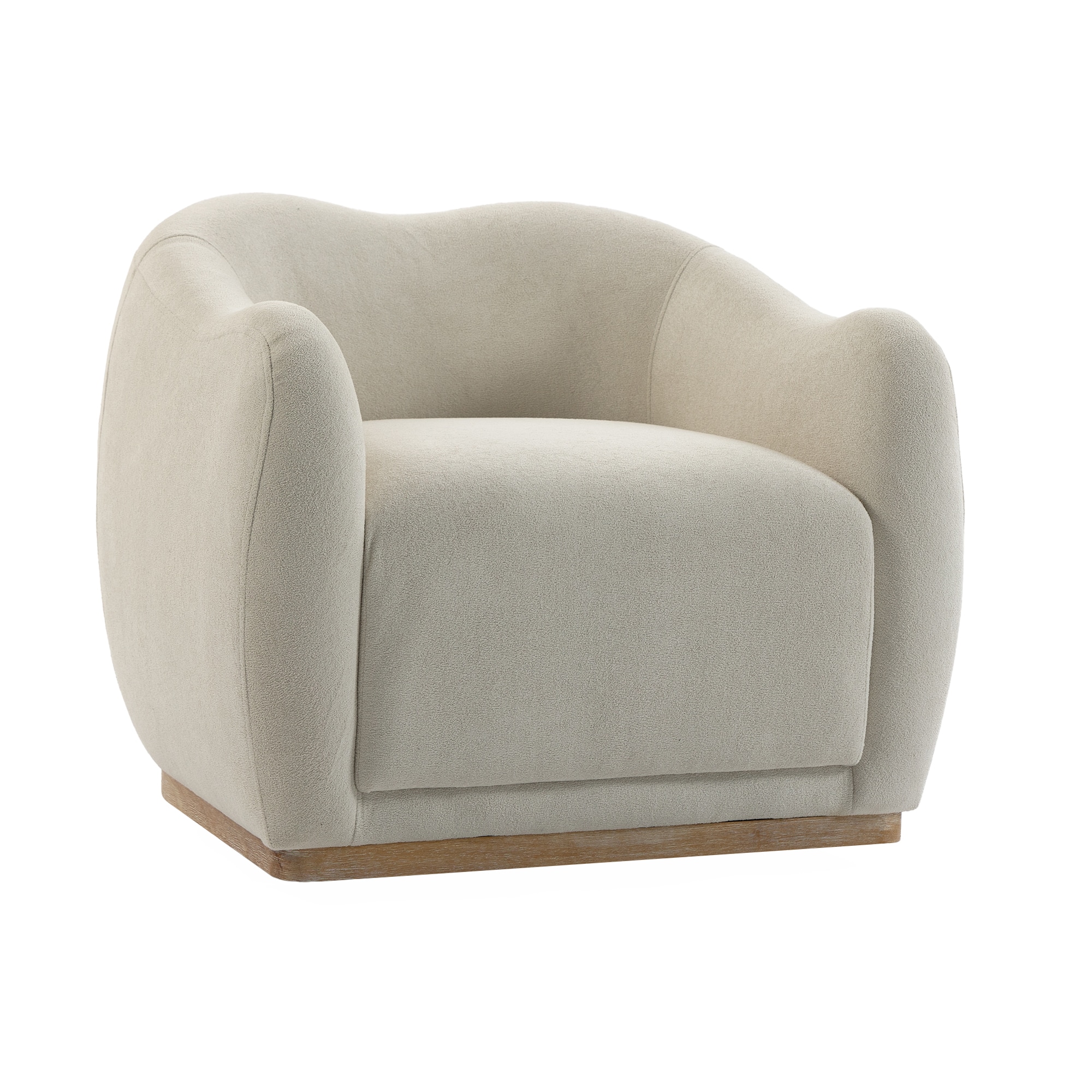 Vabches -  Swivel Barrel Accent Chair Curved Upholstered Armchair with Oversized Cushion