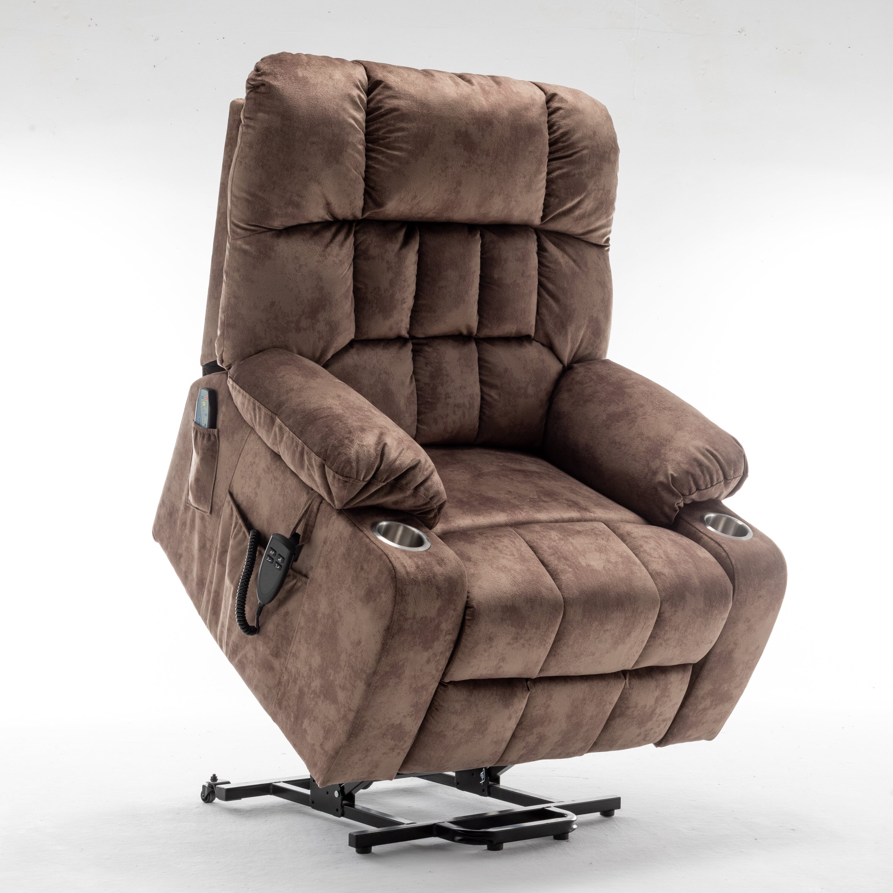 Boyel Living - High Density Foam Lift Sofa With Heat And Massage With 2 Pockets 2 Cup Holder 2 Re...