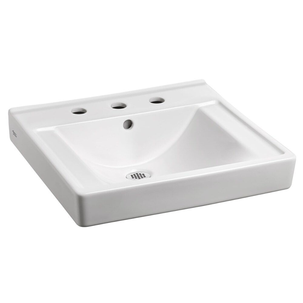 American Standard 9024008EC.020 Decorum Vitreous china Wall-mount Rectangular Traditional White Bathroom Sink ( 18.25-Inches x 20-Inches )