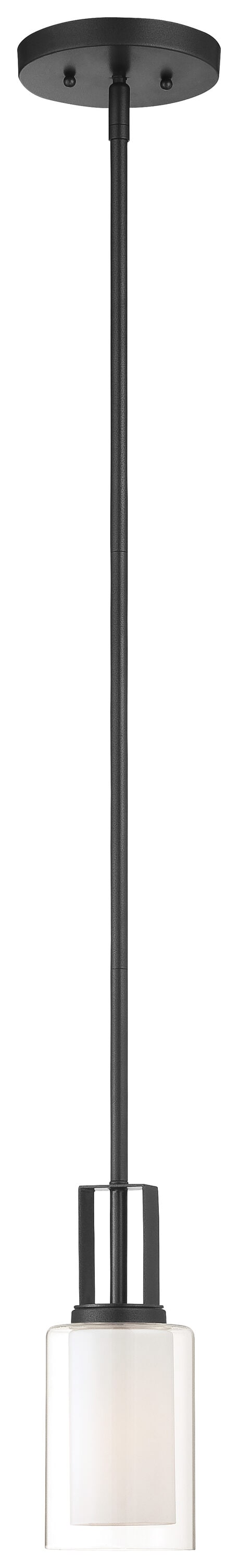 Minka Lavery 4101-66 Parsons Studio 1 -Light Black Modern/contemporary Etched glass Bell Mini Hanging Pendant light