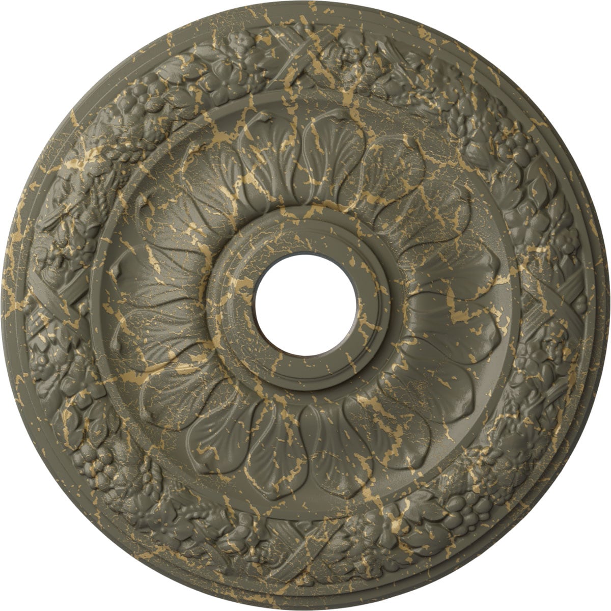 Ekena Millwork CM24SWWHC Swindon 24-in W x 24-in L Witch Hazel Crackle Polyurethane Ceiling Medallion