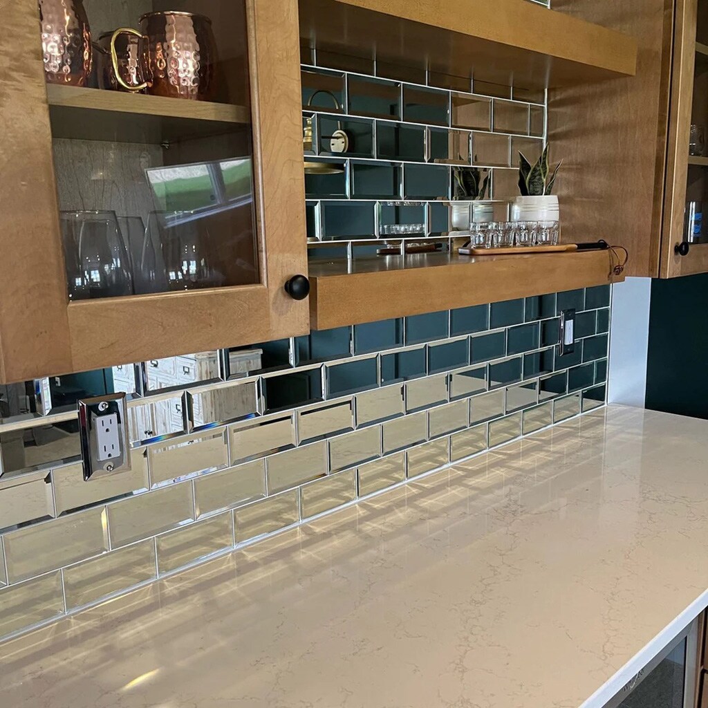 Apollo Tile Glister Clear Silver 3-in x 12-in Polished Glass Wall Tile (5-sq. ft/ Carton)