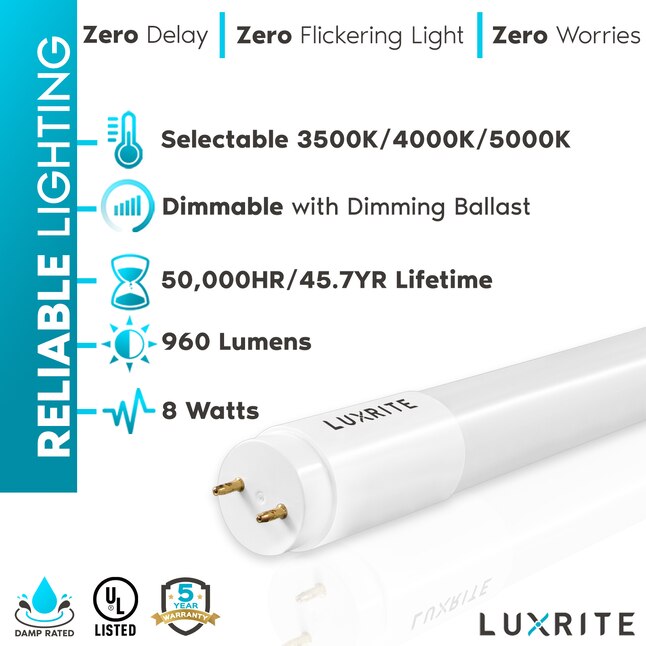 Luxrite 17-Watt EQ Tunable White G13 Light Bulb at Lowes.com