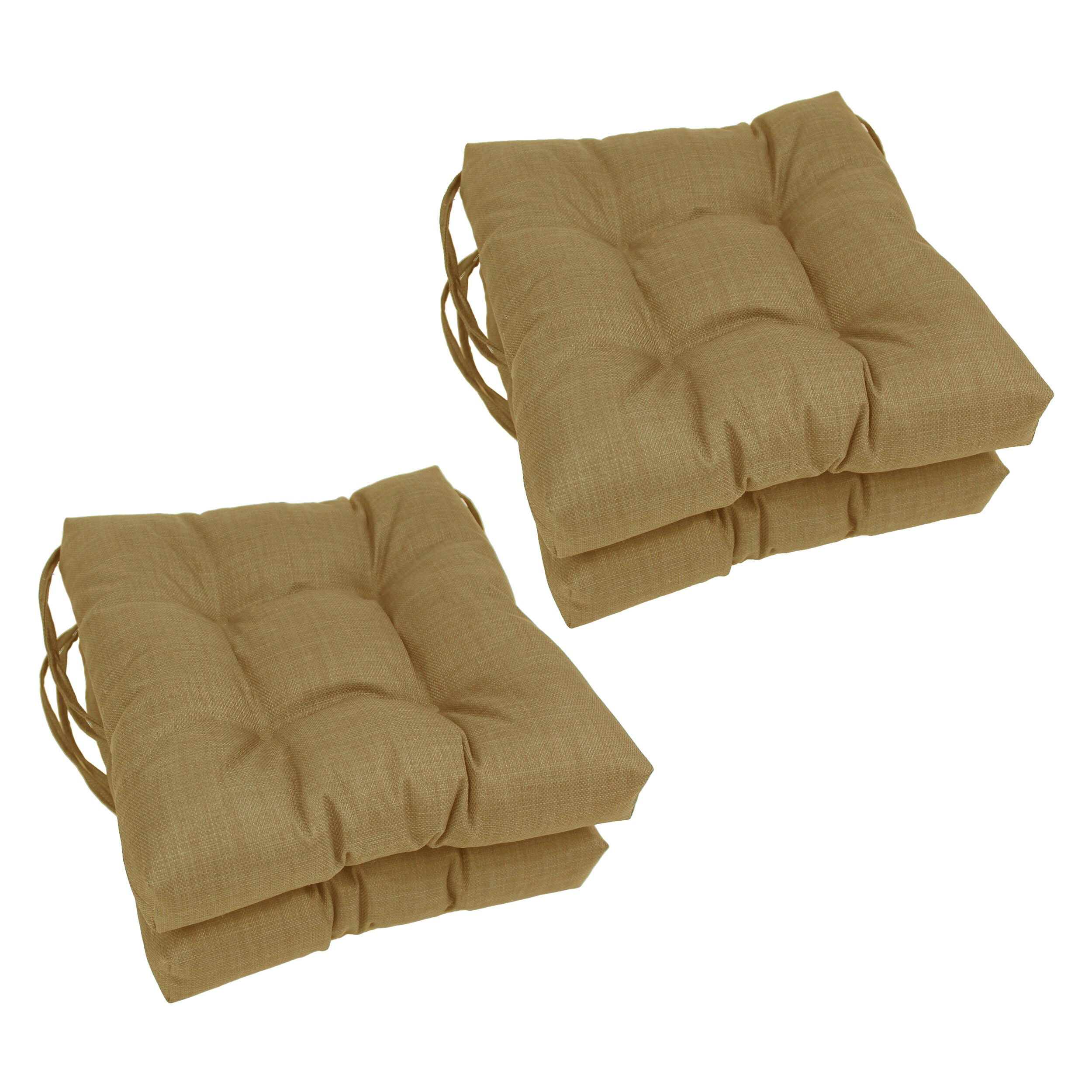 Blazing Needles 16 In X 16 In 4 Piece Wheat Patio Chair Cushion In The Patio Furniture Cushions