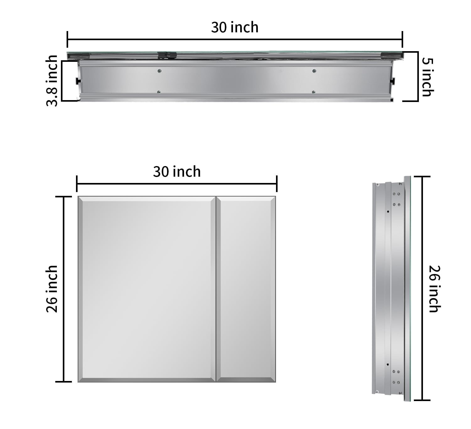 Forclover TAK-MED3026SA Bathroom-Medicine-Cabinets - View #5