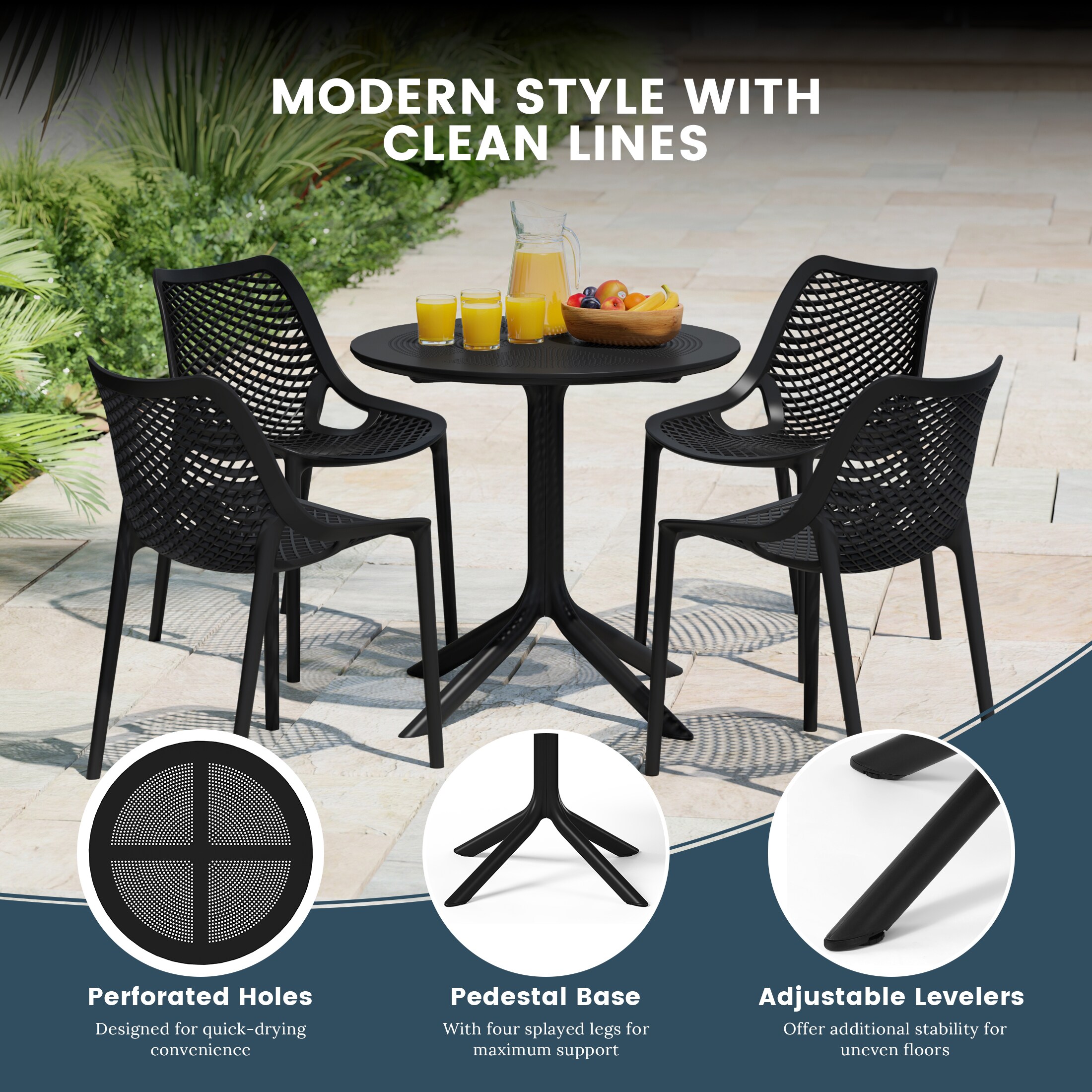Westin Furniture OP3090-BK Patio-Dining-Sets - View #8
