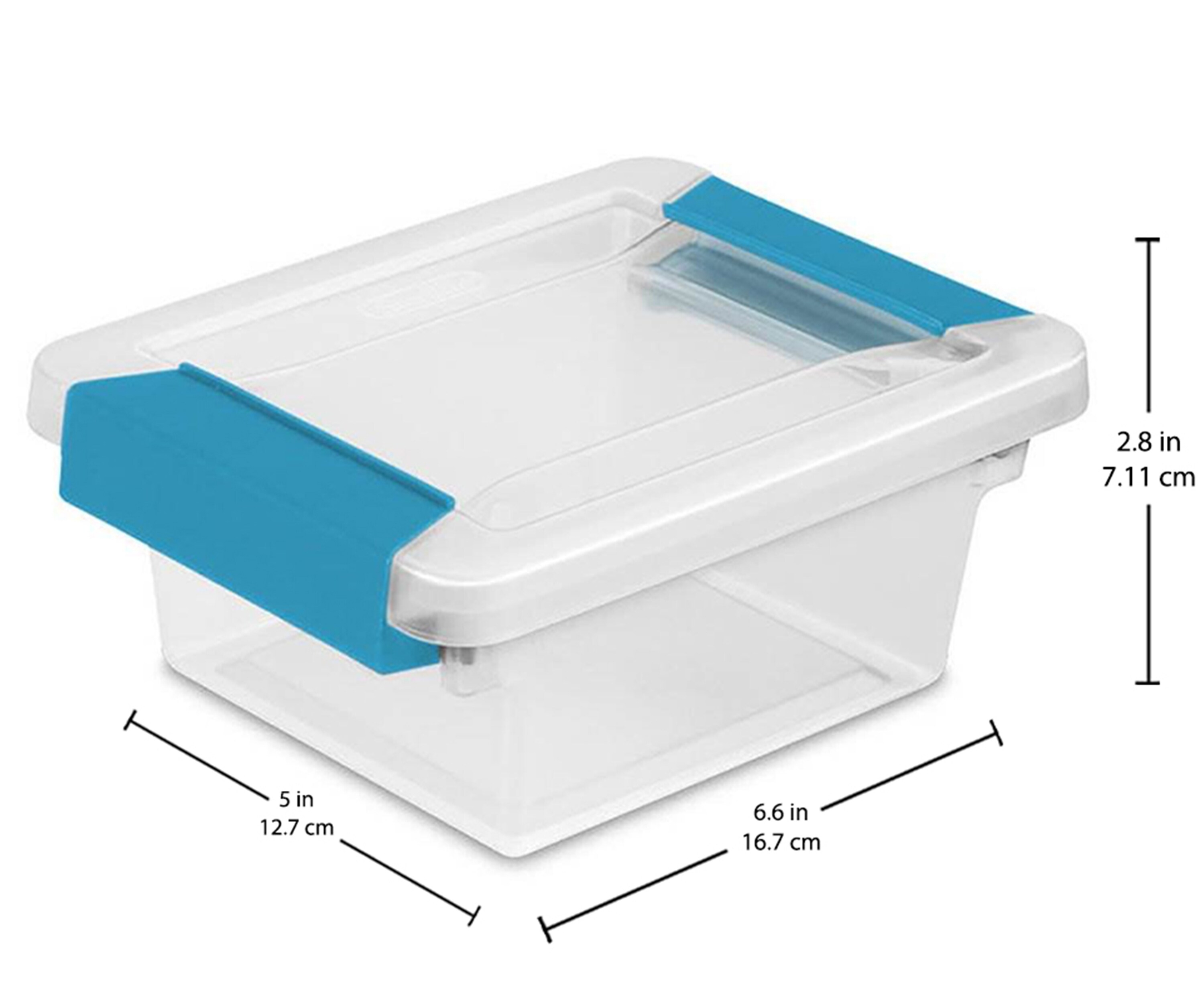Sterilite 2 Quart Plastic Pitcher Round Push Top Lid Clear Aqua, 6 Pack