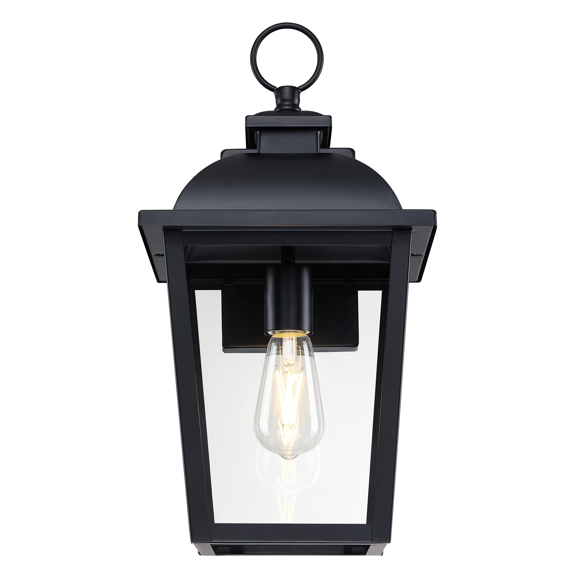 allen + roth Belford 1-Light 17.2-in H Matte Black Led, Outdoor Wall ...