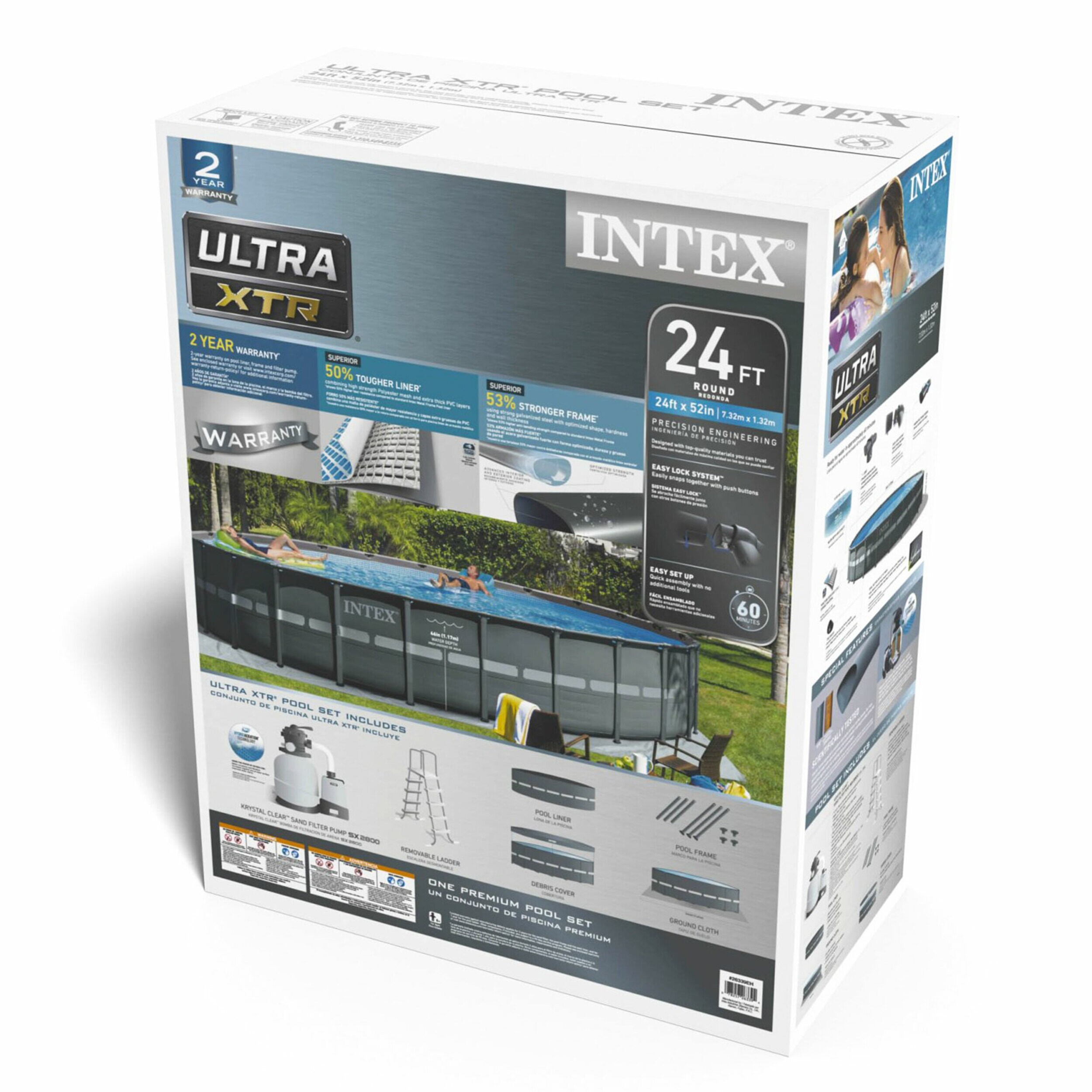 Intex 24ft Round Above Ground Pool with Pump and Filter