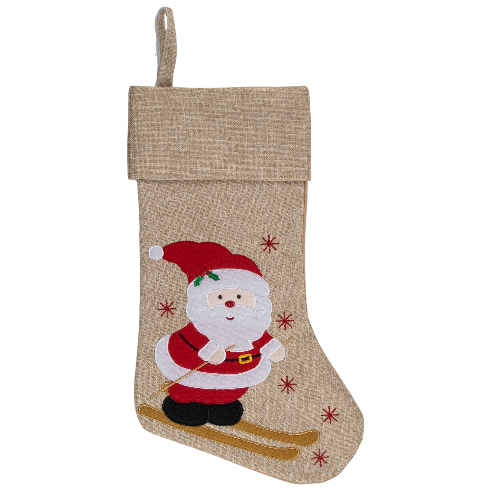 Northlight 34315001 19-in Brown Santa Christmas Stocking