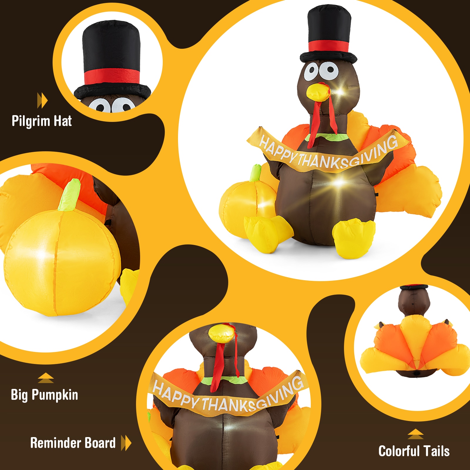 WELLFOR HYG23892US Outdoor-Thanksgiving-Decor - View #3