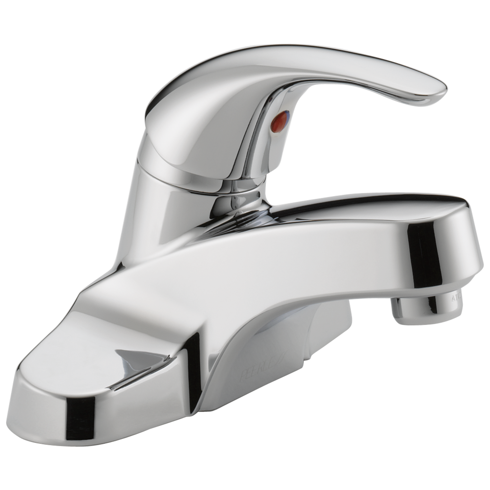 Peerless P138LF-M Core Chrome 4-in centerset 1-handle WaterSense Mid-arc Residential Handle Bathroom Sink Faucet with Drain