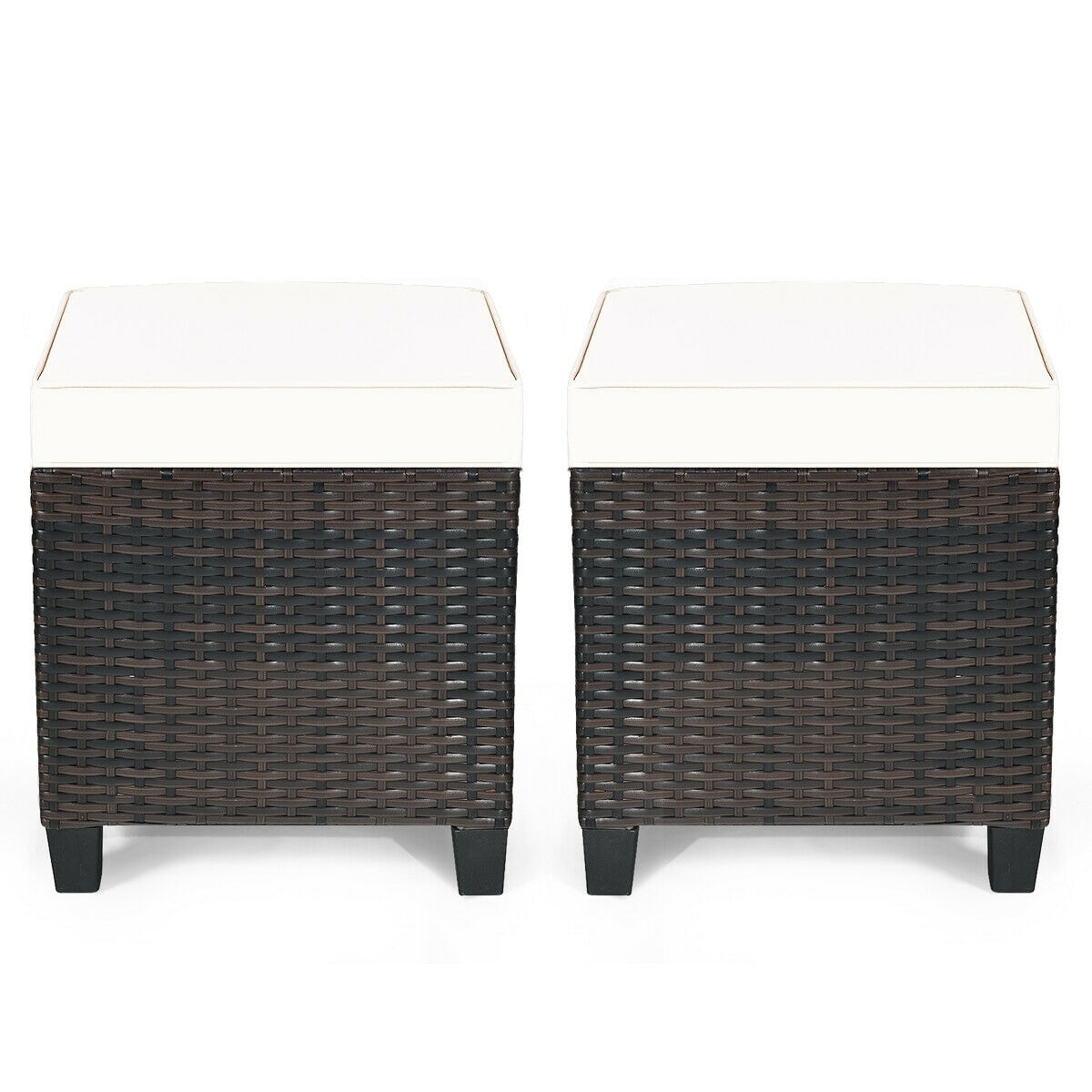 Clihome CWCH-HW63237 Brown Steel Ottoman