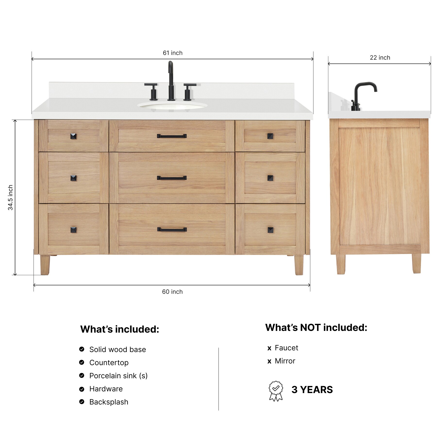 ARIEL B61WQOVOWOA Bath-Vanity-Combo - View #4